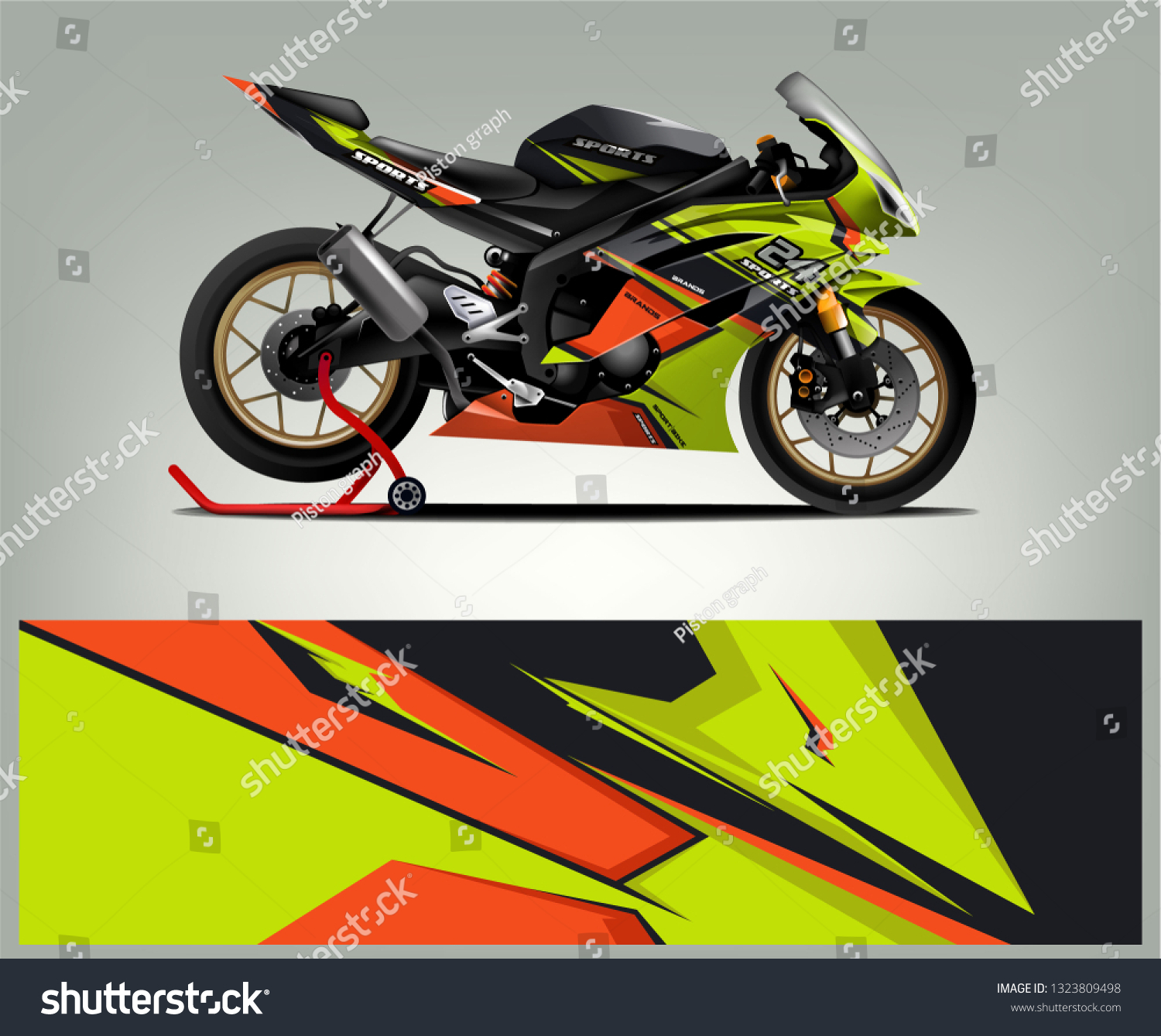 Motorcycle Wrap Vector Designs Abstract Livery Stock Vector (Royalty ...