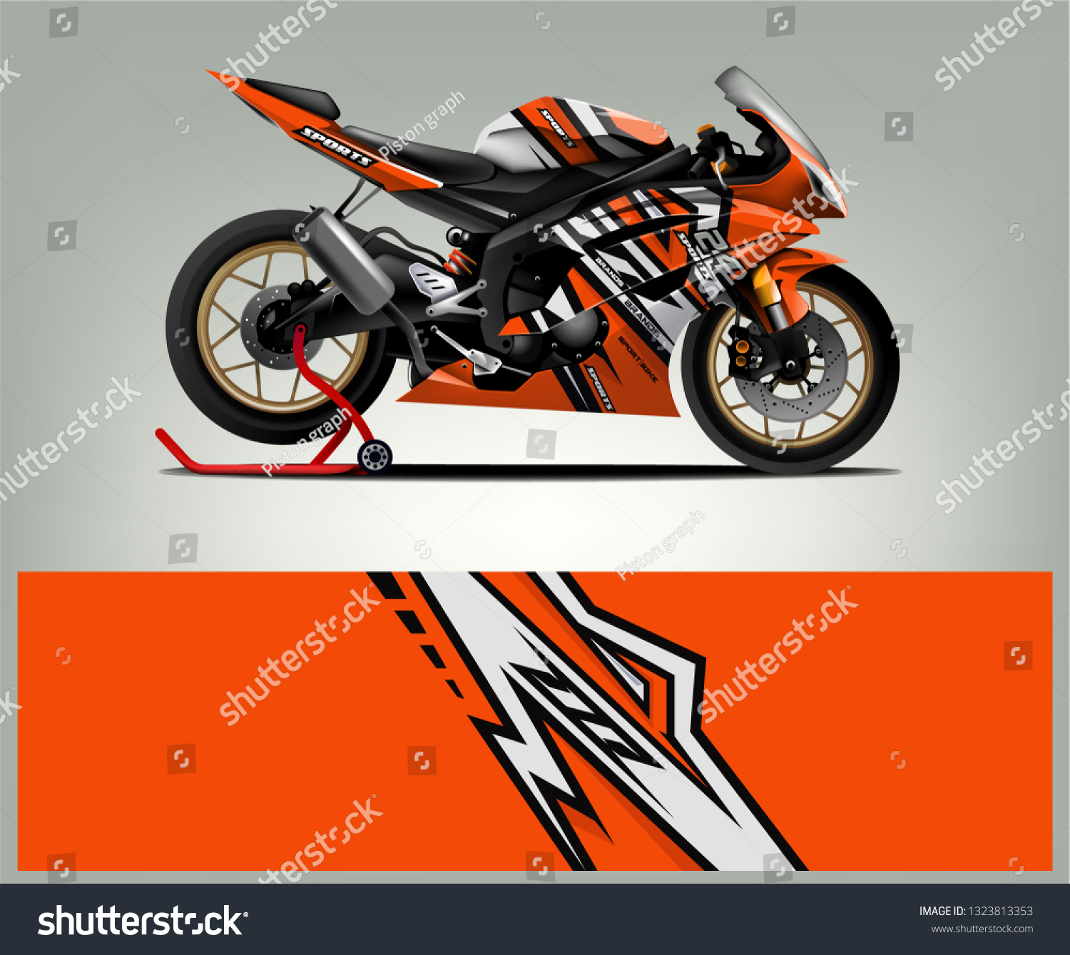 Motorcycle Decal Design Vector Kit Abstract Stock Vector (Royalty Free ...