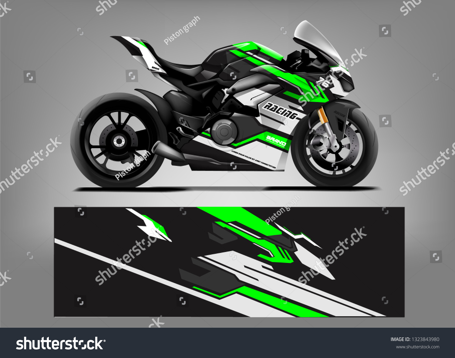 Racing Motorcycle Wrap Vector Designs Abstract Stock Vector (Royalty ...