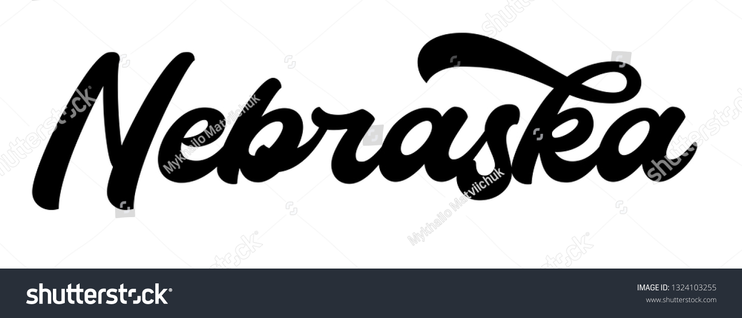 Nebraska Logo Hand Lettering Vector Illustration Stock Vector (Royalty ...