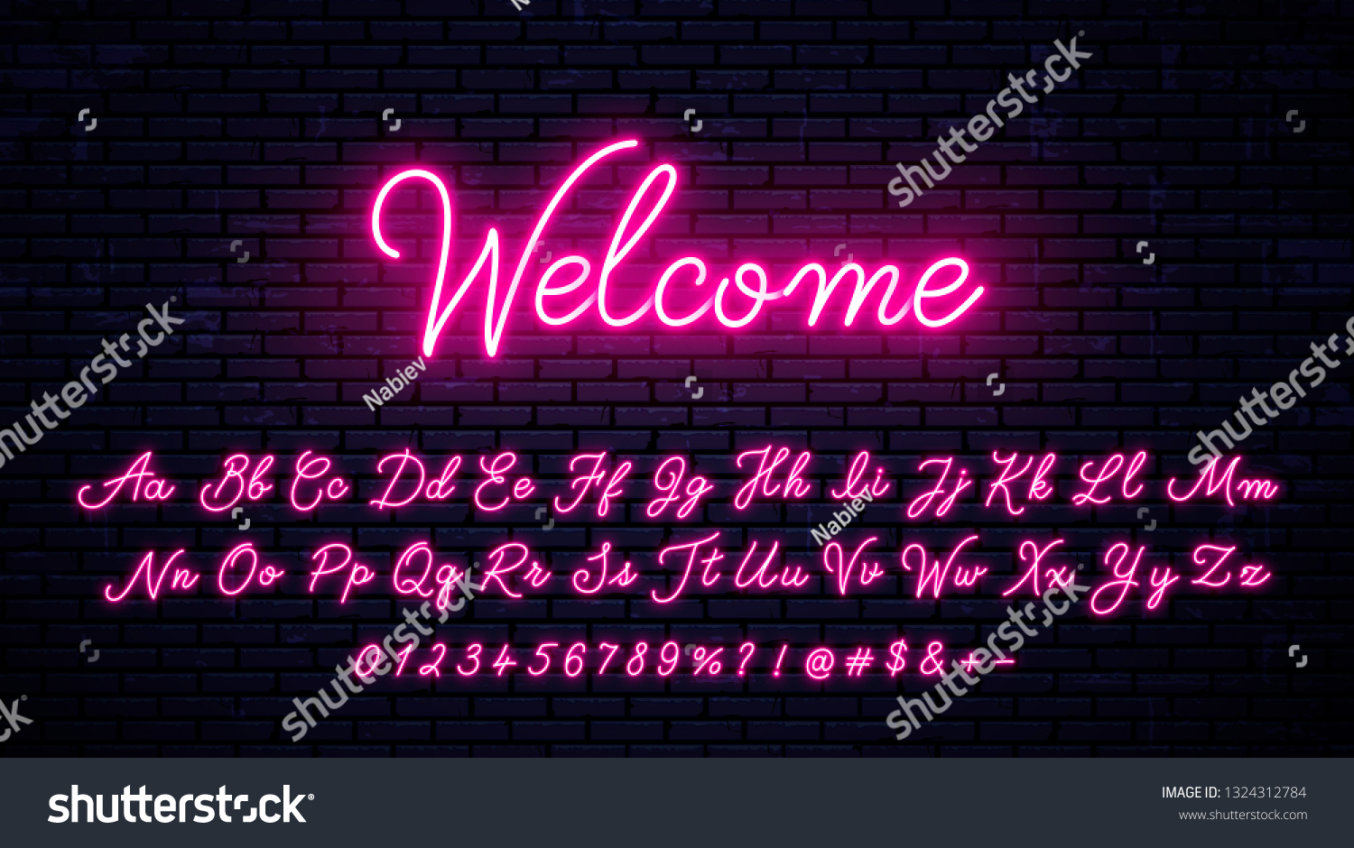 neon-handwritten-english-letters-numbers-symbols-stock-vector-royalty