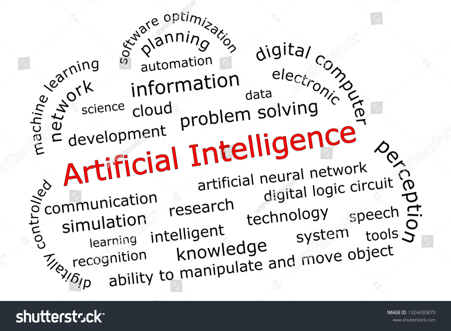 Artificial Intelligence Wordcloud Illustration Stock Illustration ...