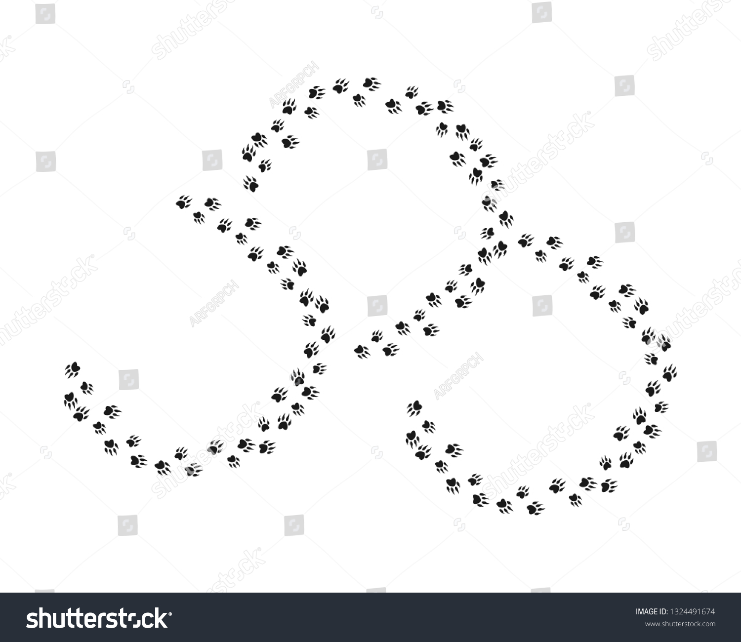 Animal Footprint Background Template Vector Stock Vector (royalty Free 