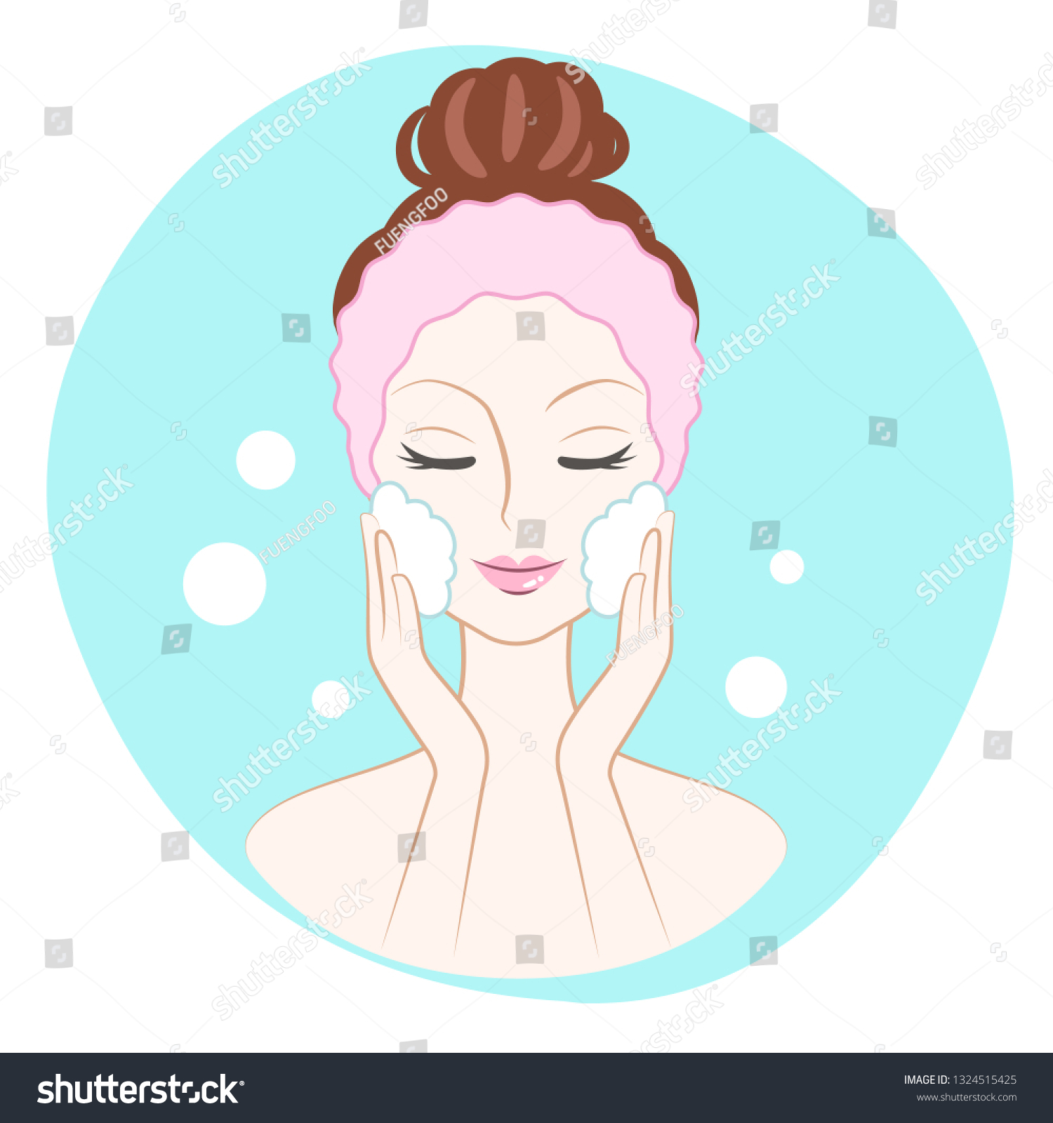 Washing Your Face Stock Vector Royalty Free 1324515425 Shutterstock