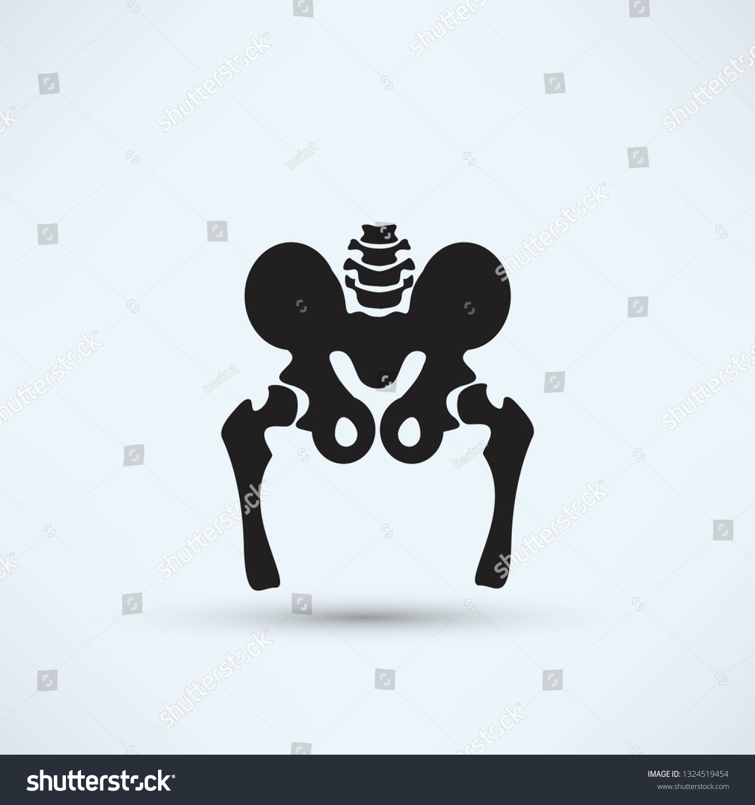 Pelvis Skeleton Silhouette Icon Stock Vector (Royalty Free) 1324519454 ...