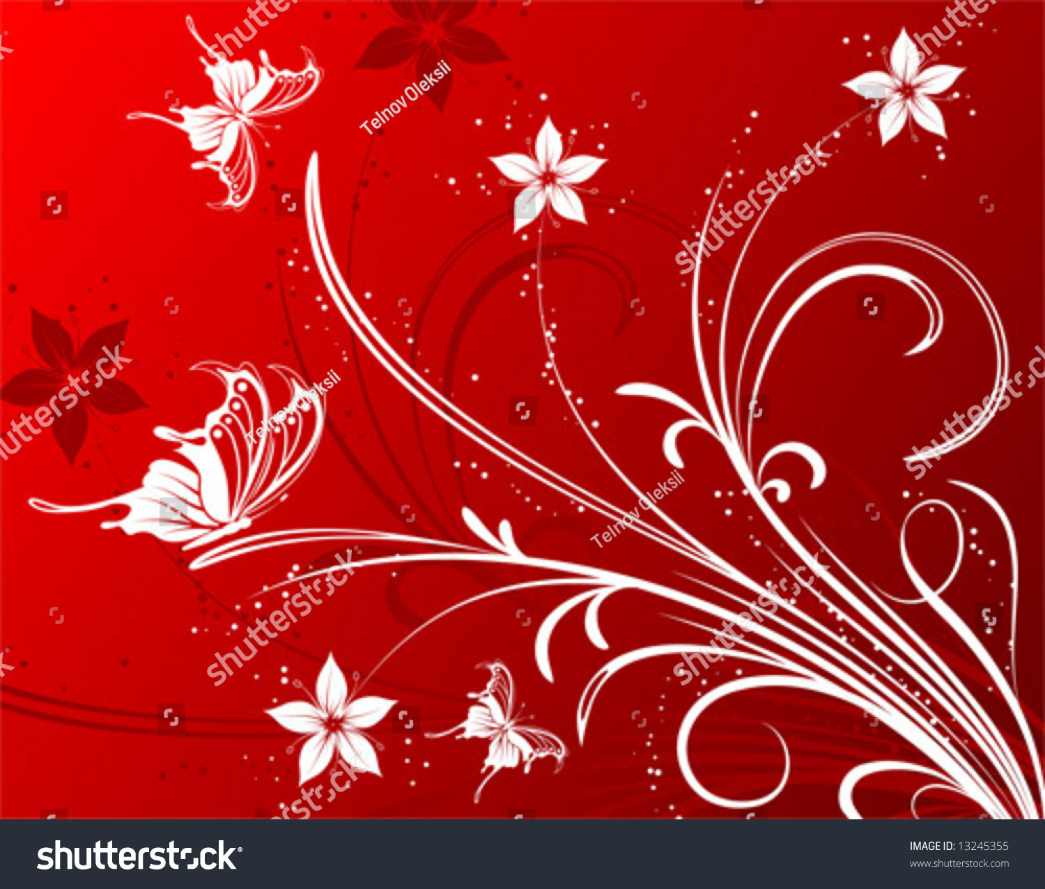 Flower Background Butterfly Element Design Vector Stock Vector Royalty Free 13245355 6447