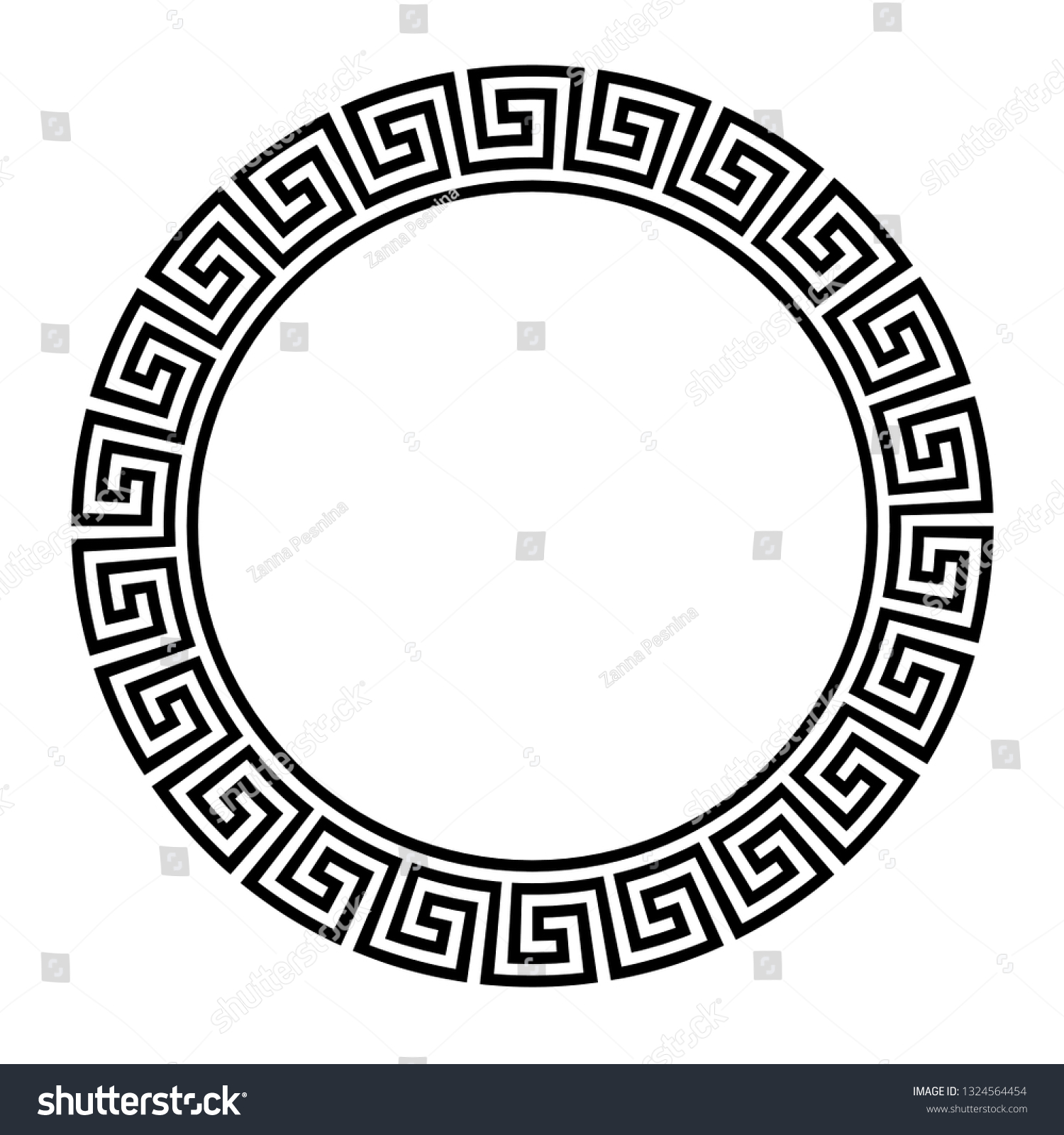 Greek Key Round Frame Typical Egyptian Stock Vector (Royalty Free ...