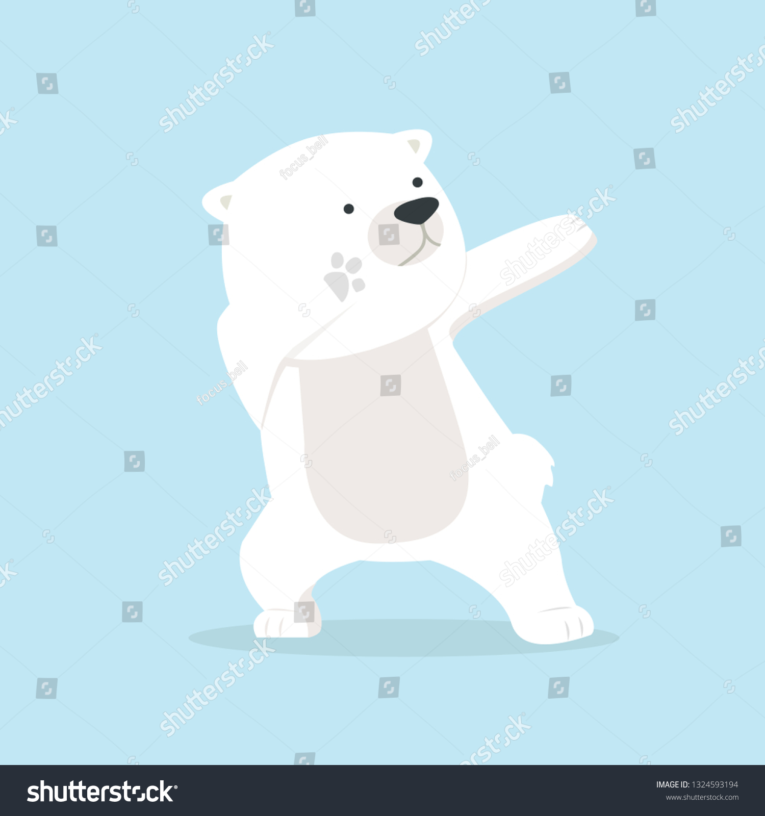 Cute Polar Bear Dabbing Movement Stock Vector (Royalty Free) 1324593194 ...