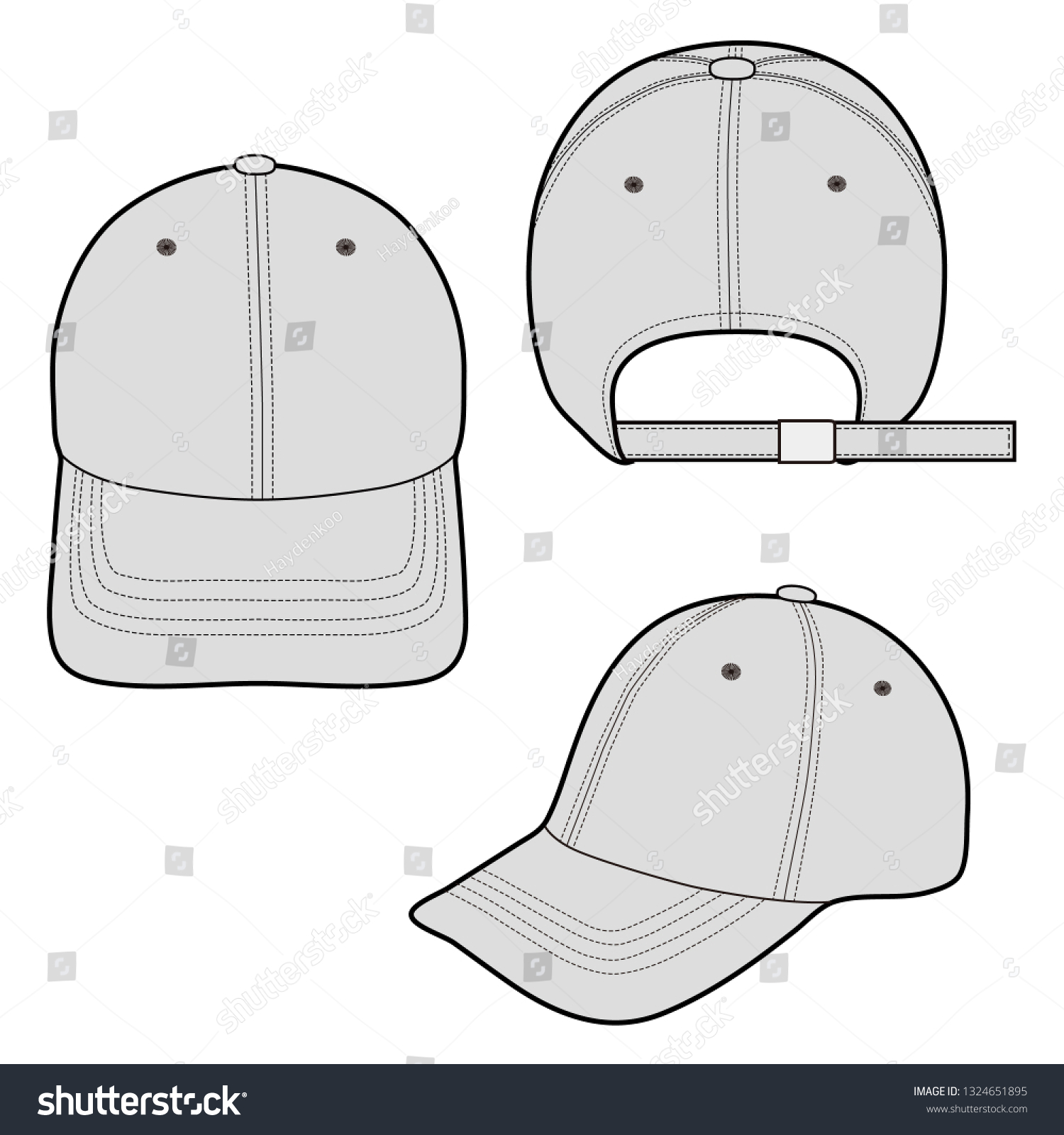 Baseball Cap Fashion Flat Vector Illustration Stock Vector (Royalty ...