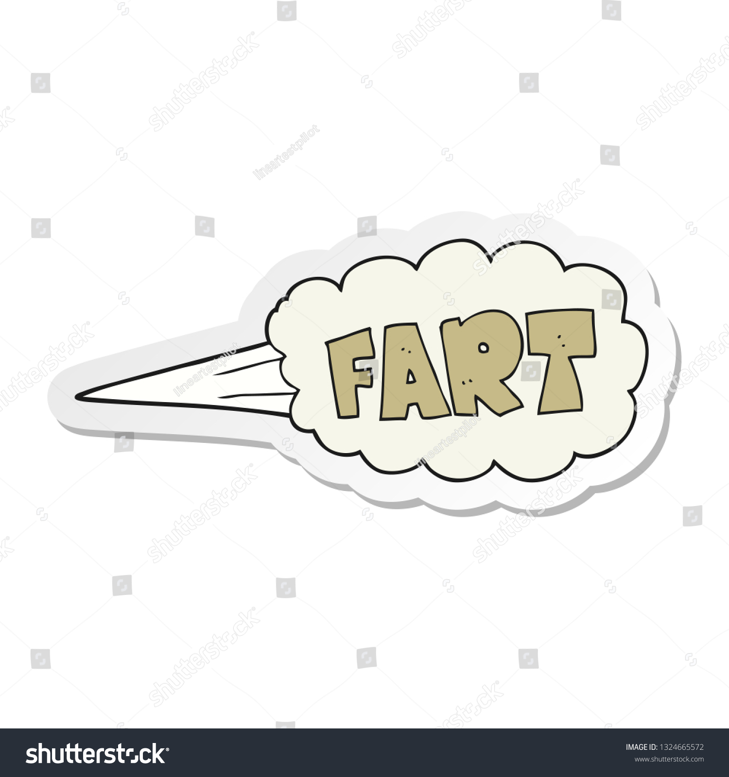 Sticker Cartoon Fart Symbol Stock Vector (Royalty Free) 1324665572 ...