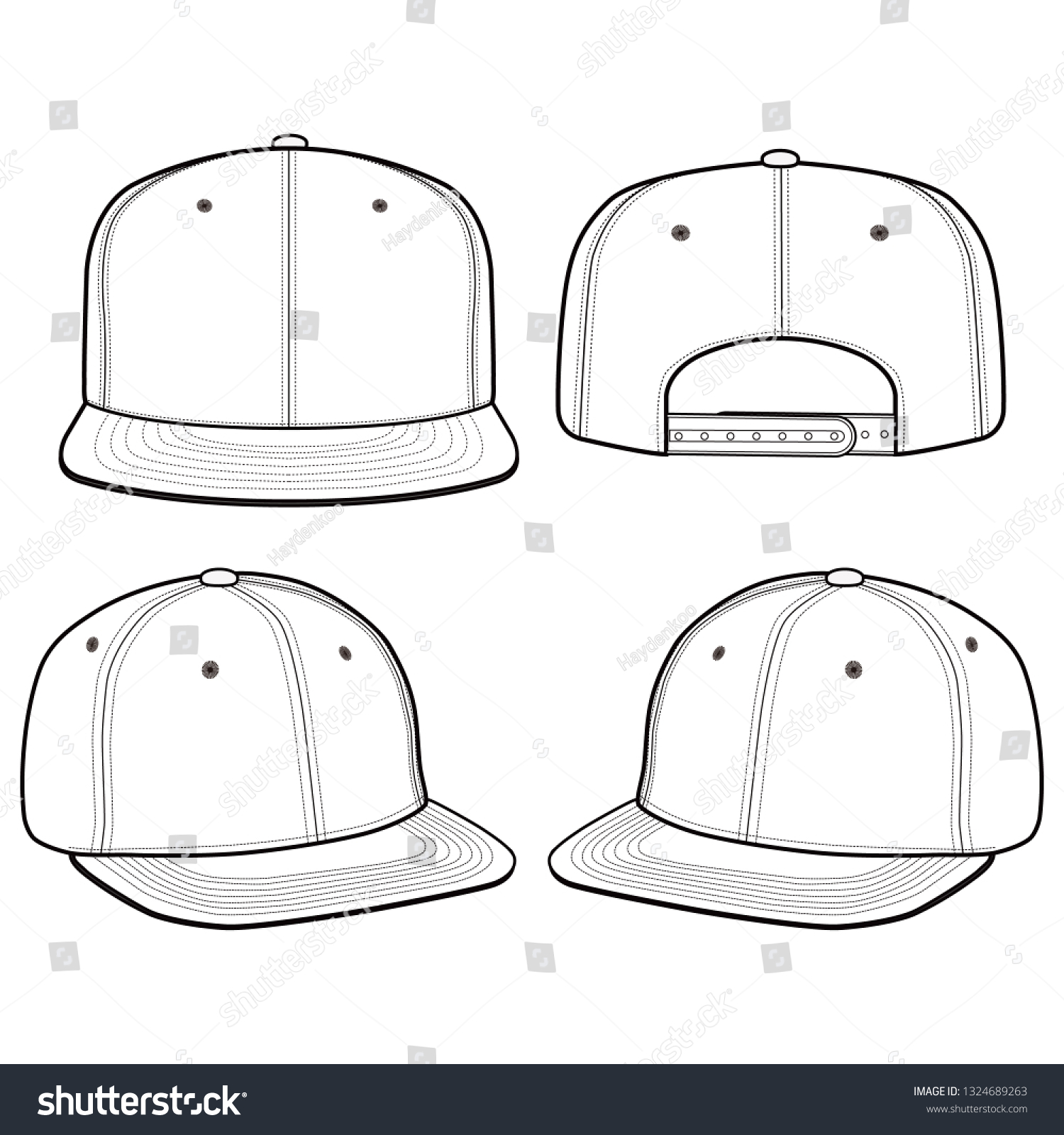 Snapback Cap Fashion Flat Vector Illustration Stock Vector (Royalty ...