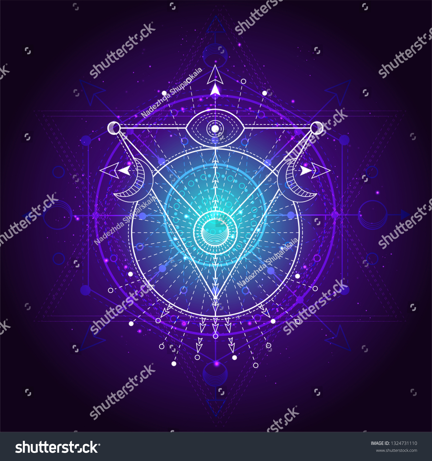 Vector Illustration Mystic Symbol Eye On Stock Vector (Royalty Free ...