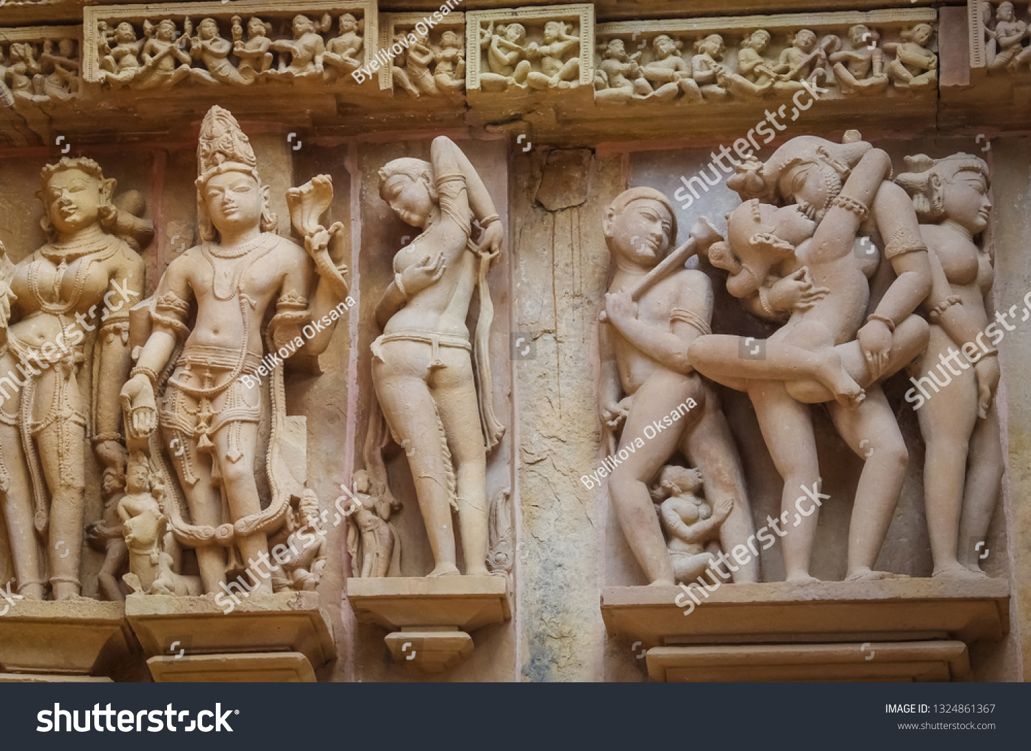 Threesome carving in indian temples