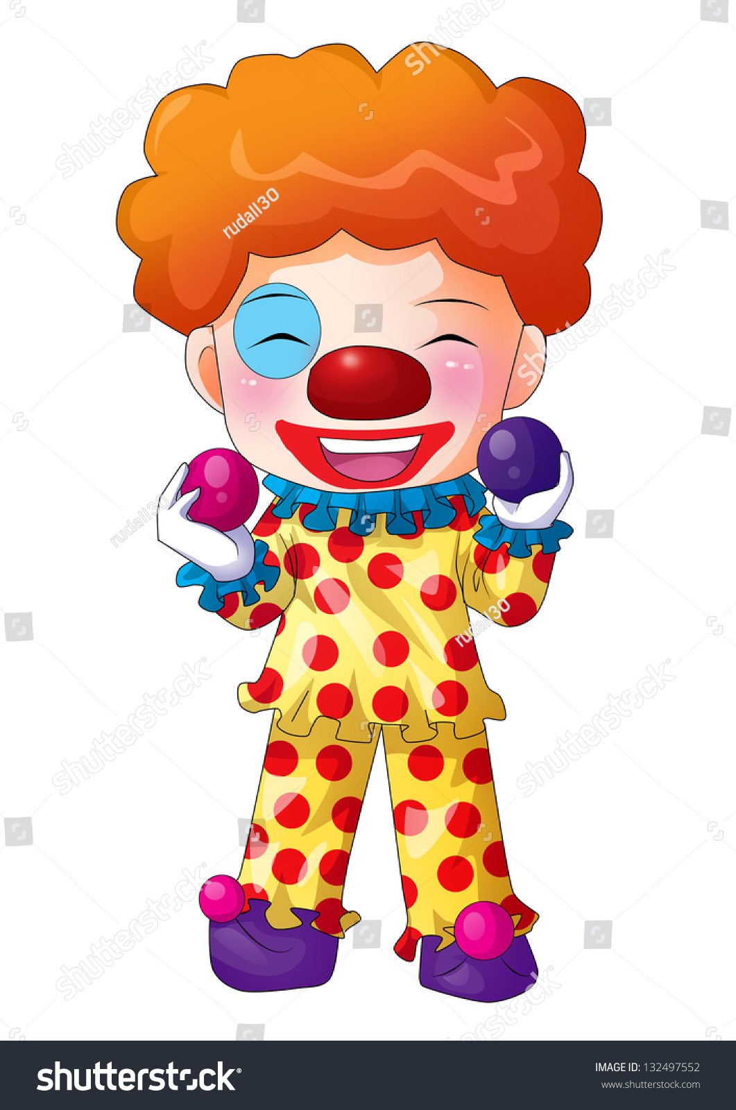 Cute Cartoon Illustration Clown Stock Illustration 132497552 | Shutterstock