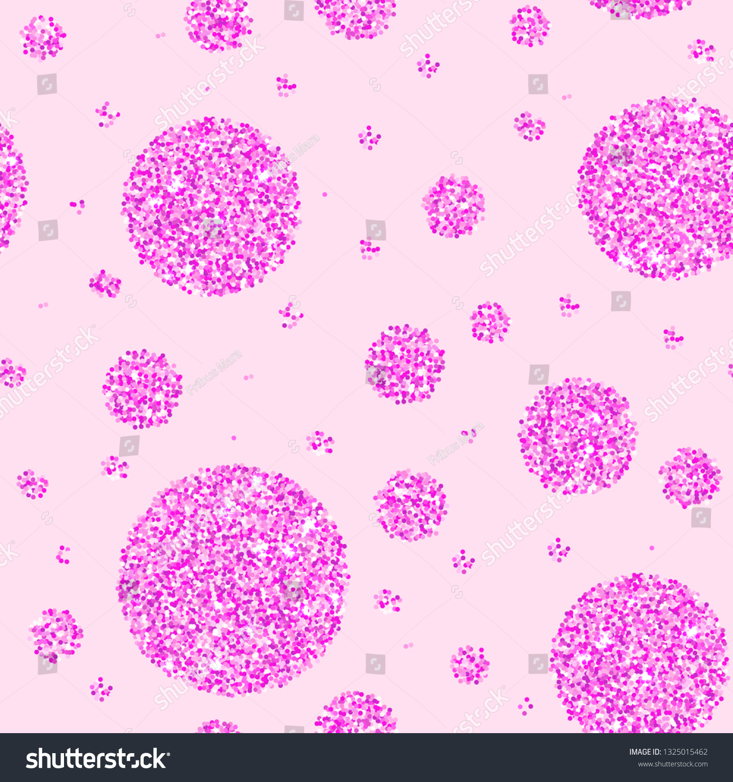 Pink Glitter Texture Circles Seamless Pattern Stock Vector (Royalty ...