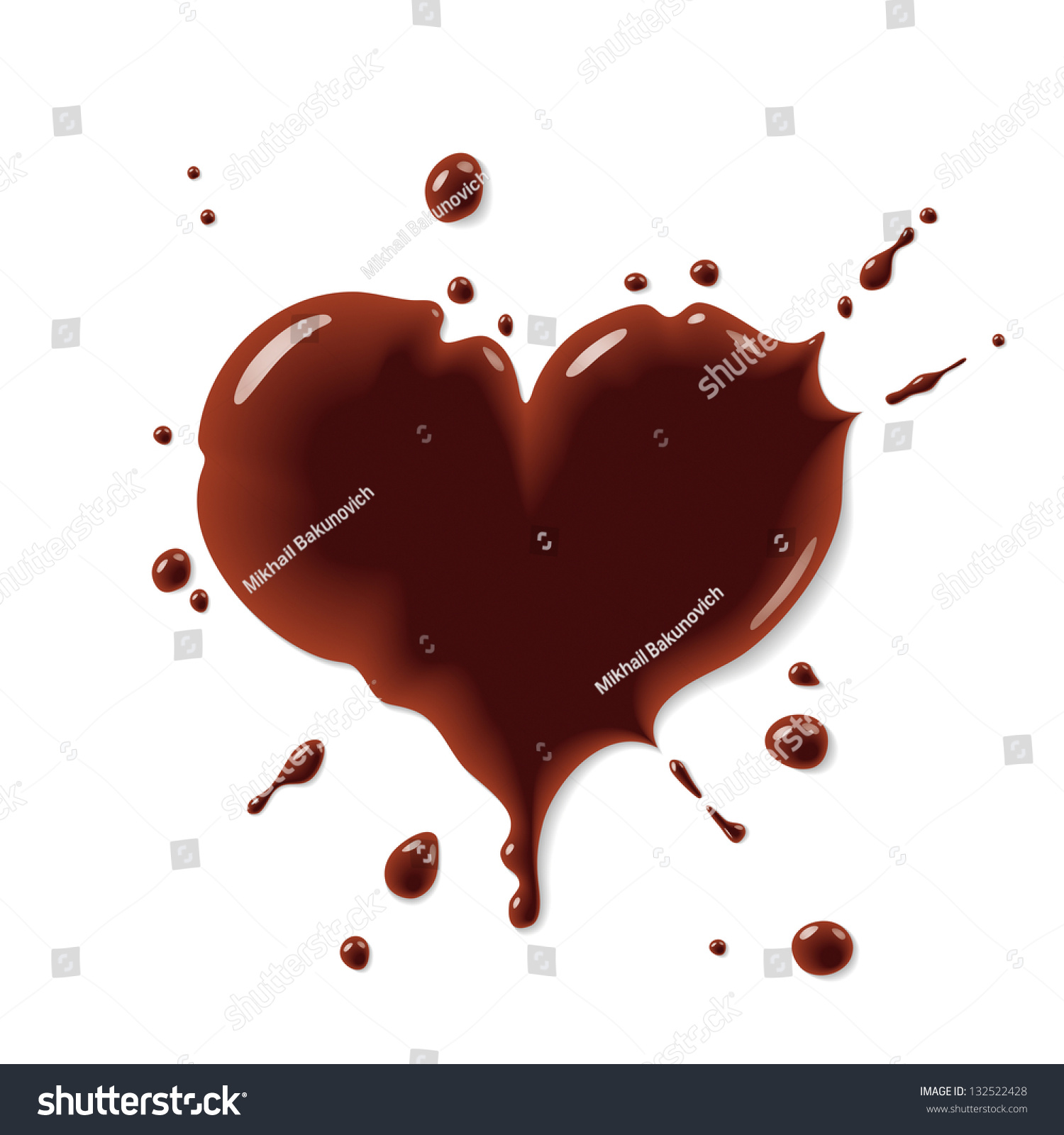 Chocolate Heart Stock Vector (Royalty Free) 132522428 | Shutterstock