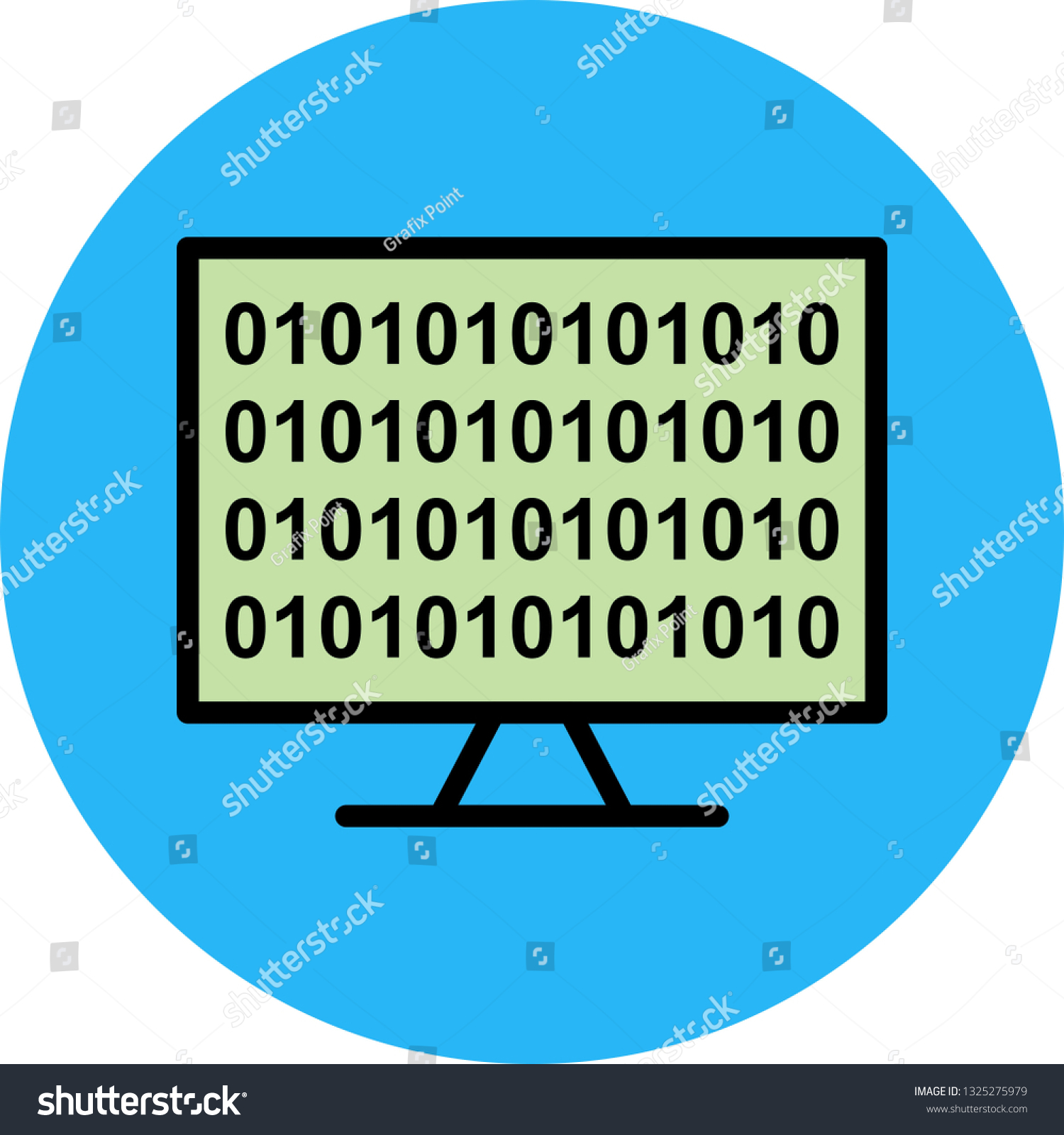 Vector Binary Code Online Icon Stock Vector (Royalty Free) 1325275979 ...