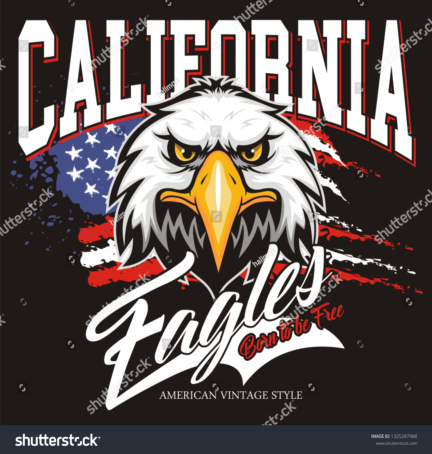 California Eagles Eagle Head Logo Tshirt Stock Vector (Royalty Free ...