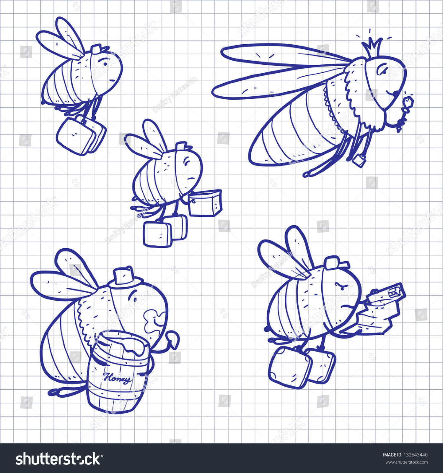 Рисунок пчелы ручкой силуэт легкий