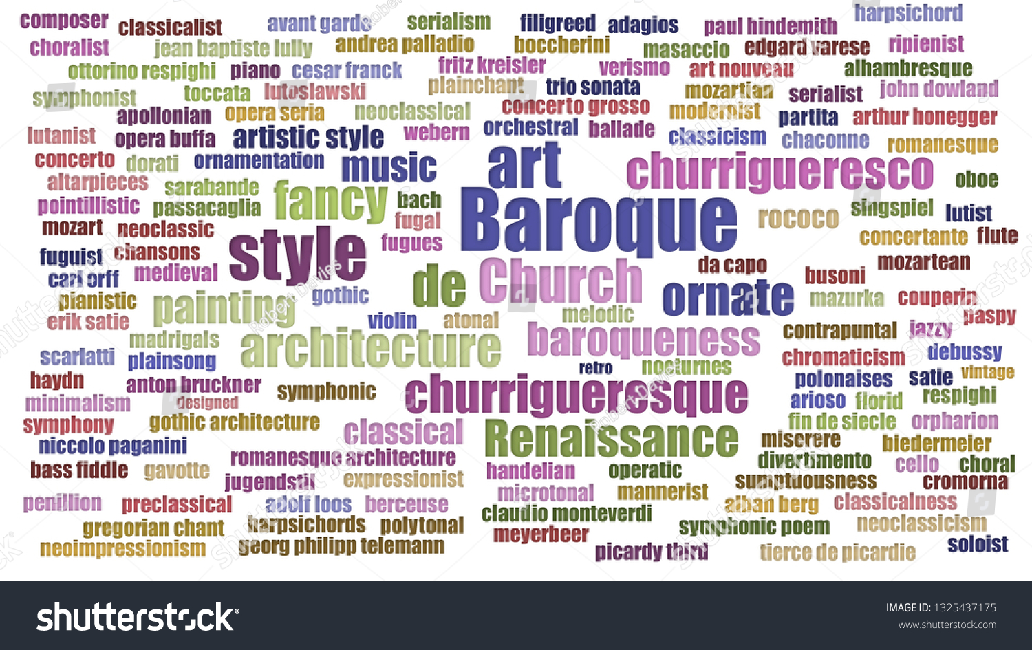 Baroque Word Cloud Neatly Isolated Stock Illustration 1325437175 ...