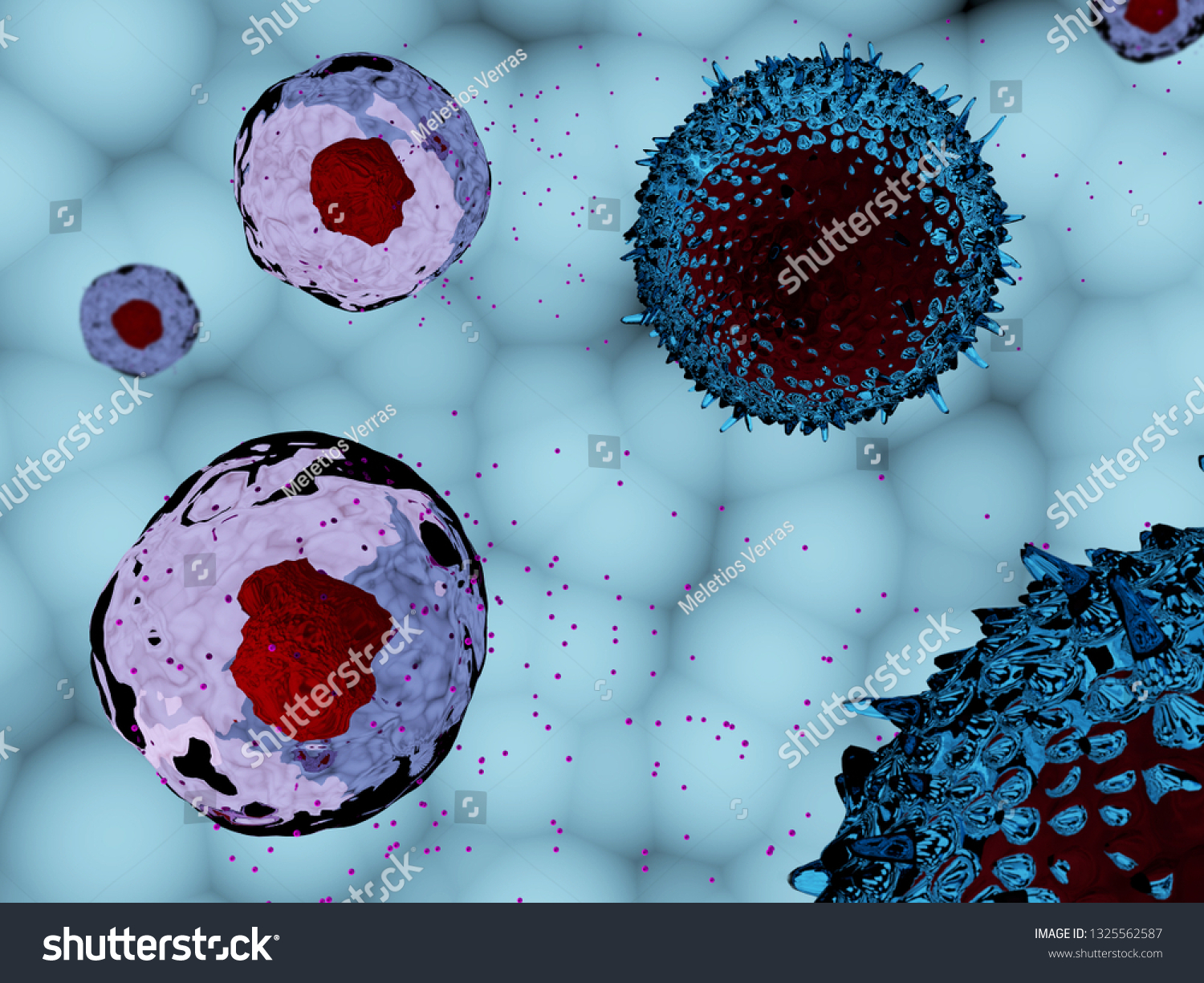 3d Illustration Cells Secreting Exosomes Stock Illustration 1325562587 