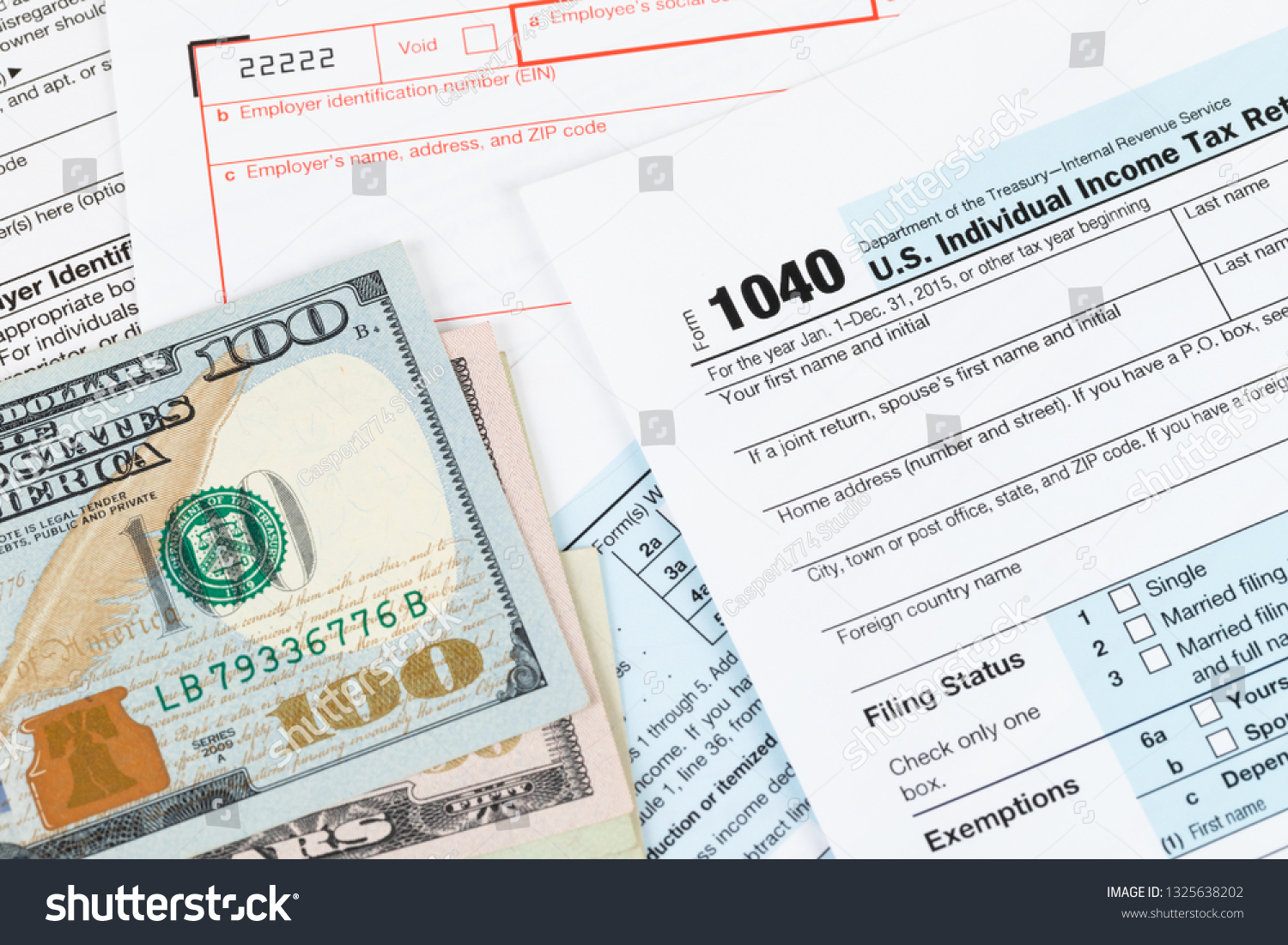 Individual Income Tax Returm Form By Stock Photo 1325638202 | Shutterstock