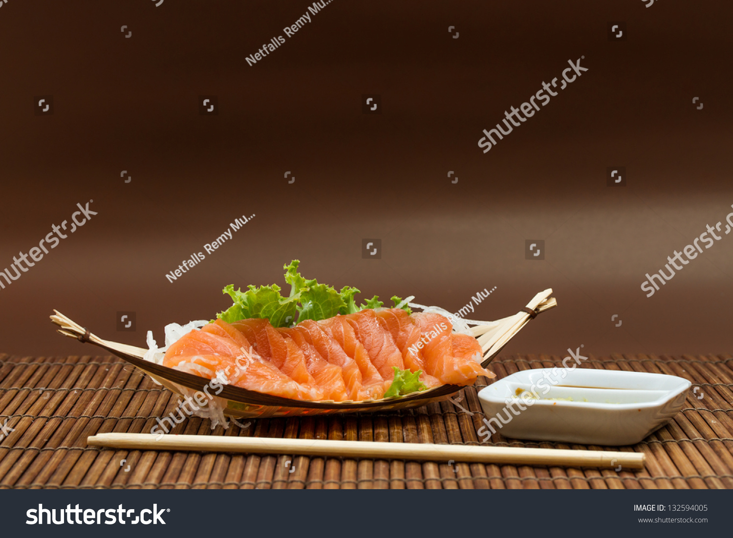 Sliced Raw Fatty Salmon Sashimi Stock Photo 132594005 | Shutterstock