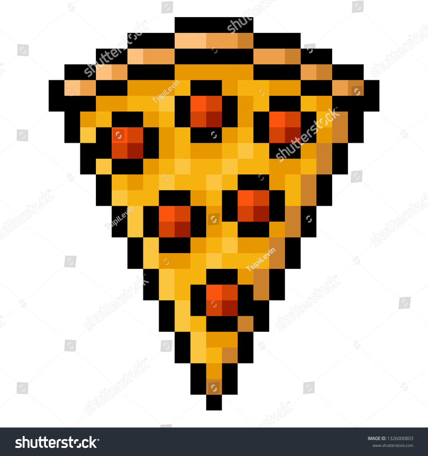 Пиксельный кусок пиццы