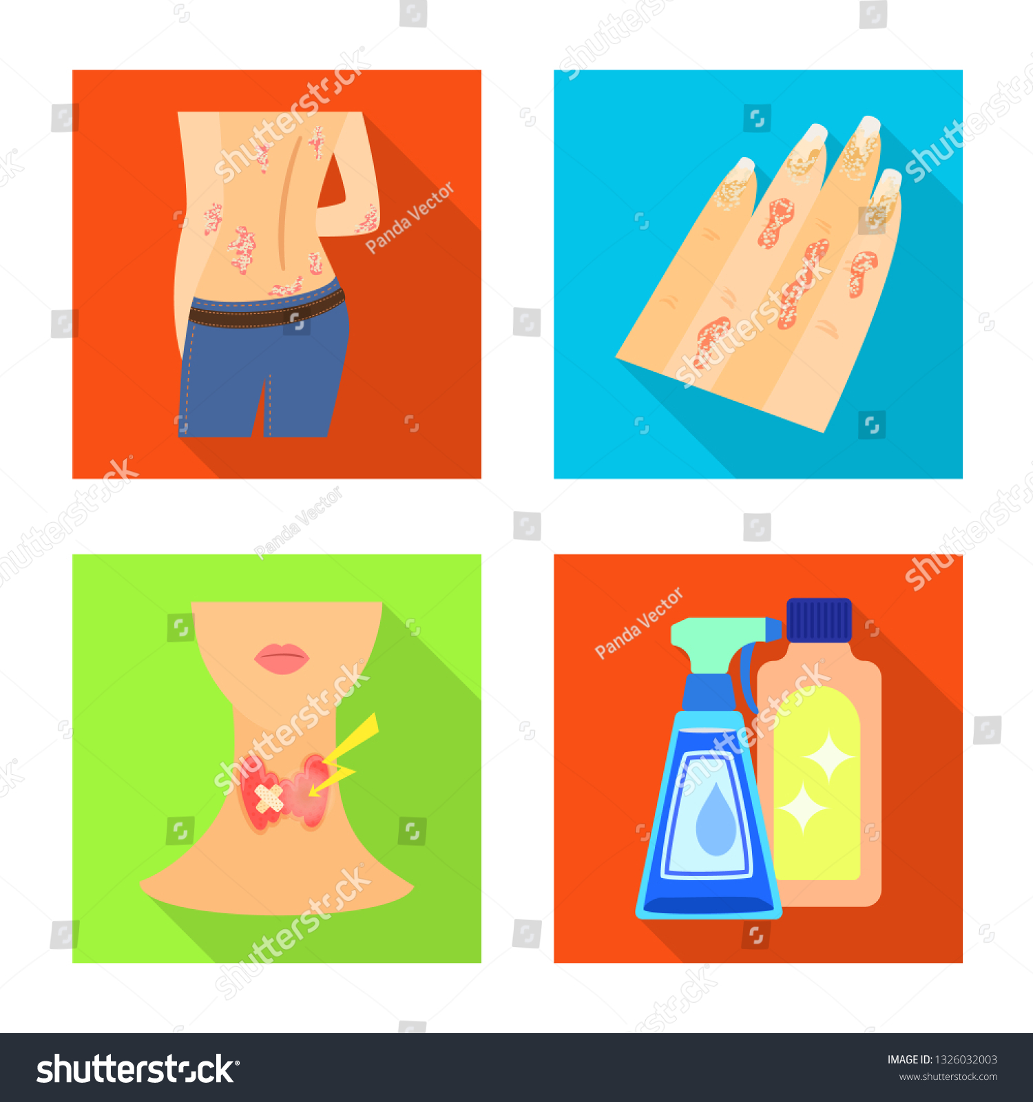 Vector Illustration Dermatology Disease Sign Collection Stock Vector ...