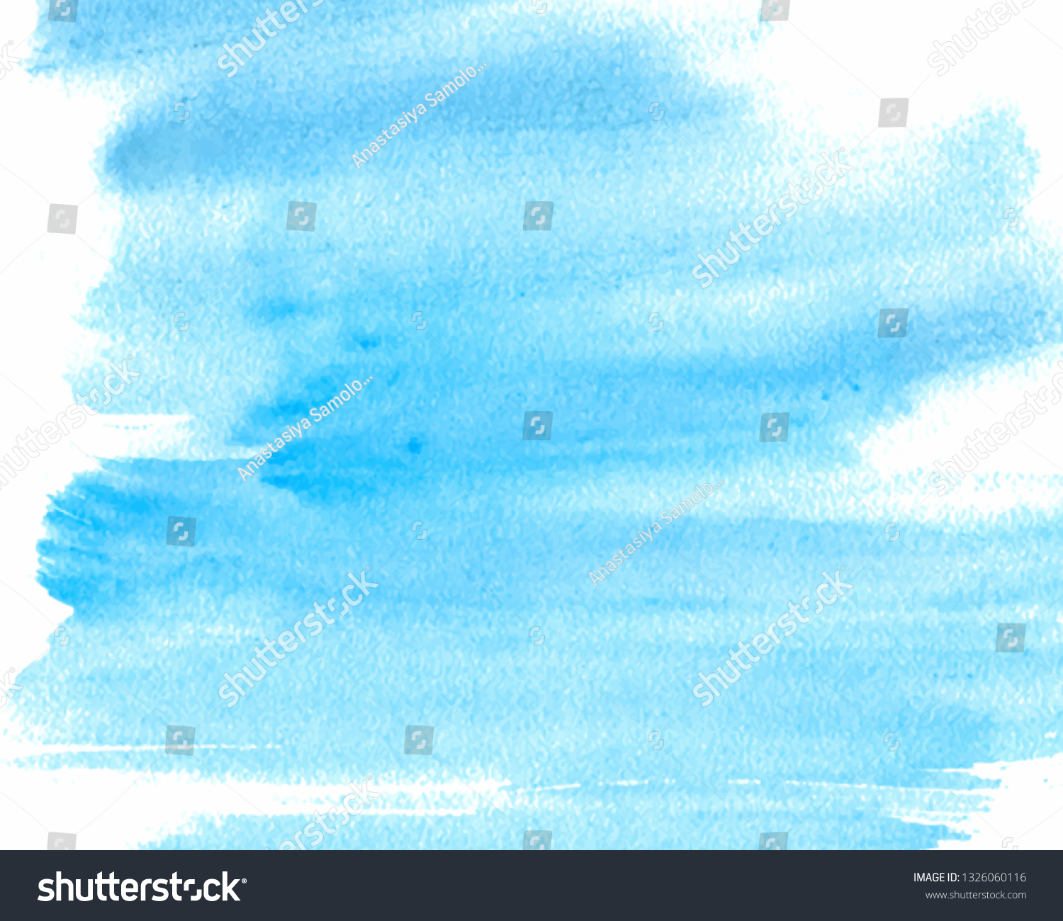 Blue Color Watercolor Hand Drawn Paper Stock Vector (Royalty Free ...