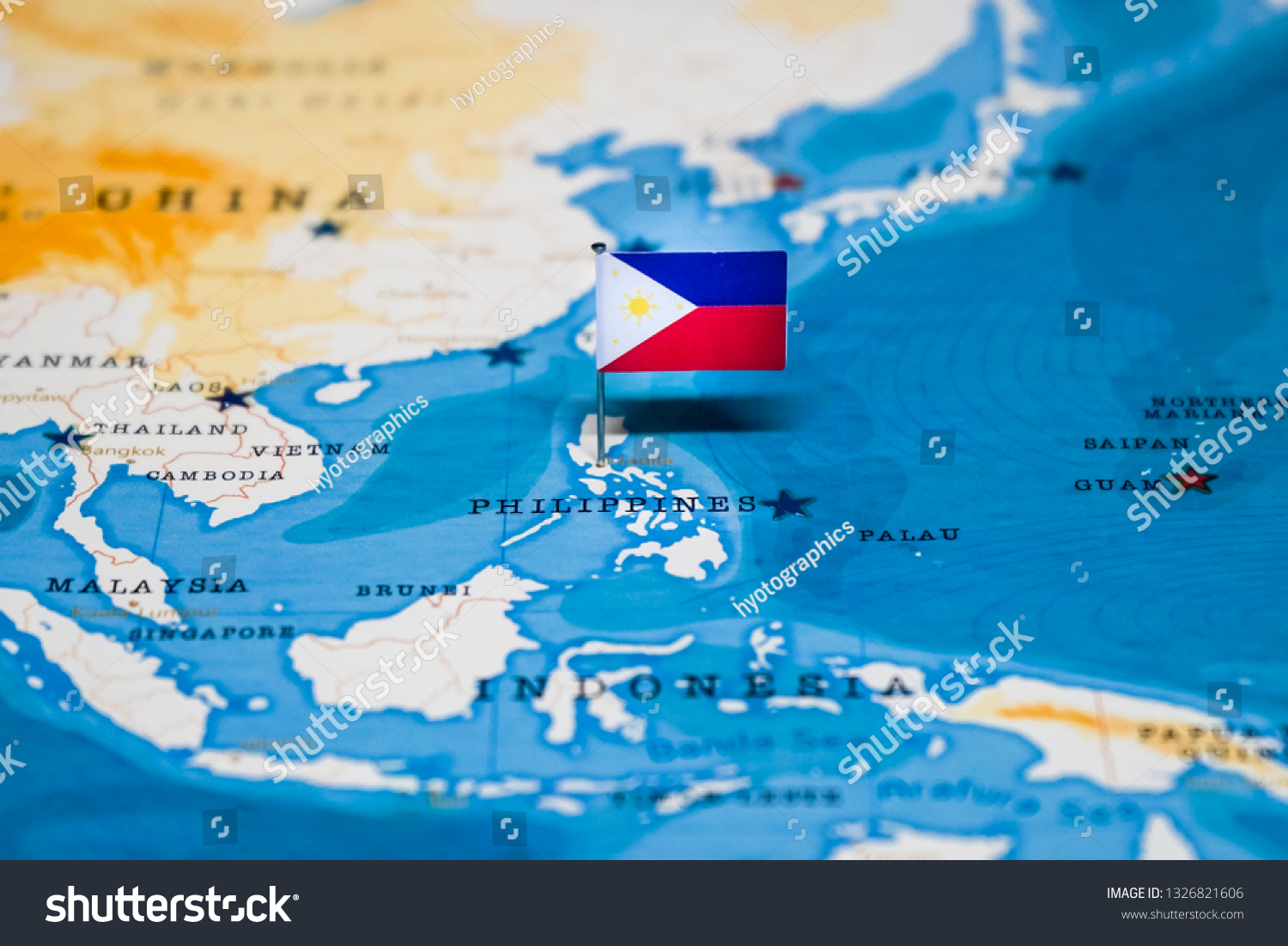 Flag Philippines World Map Stock Photo 1326821606 | Shutterstock