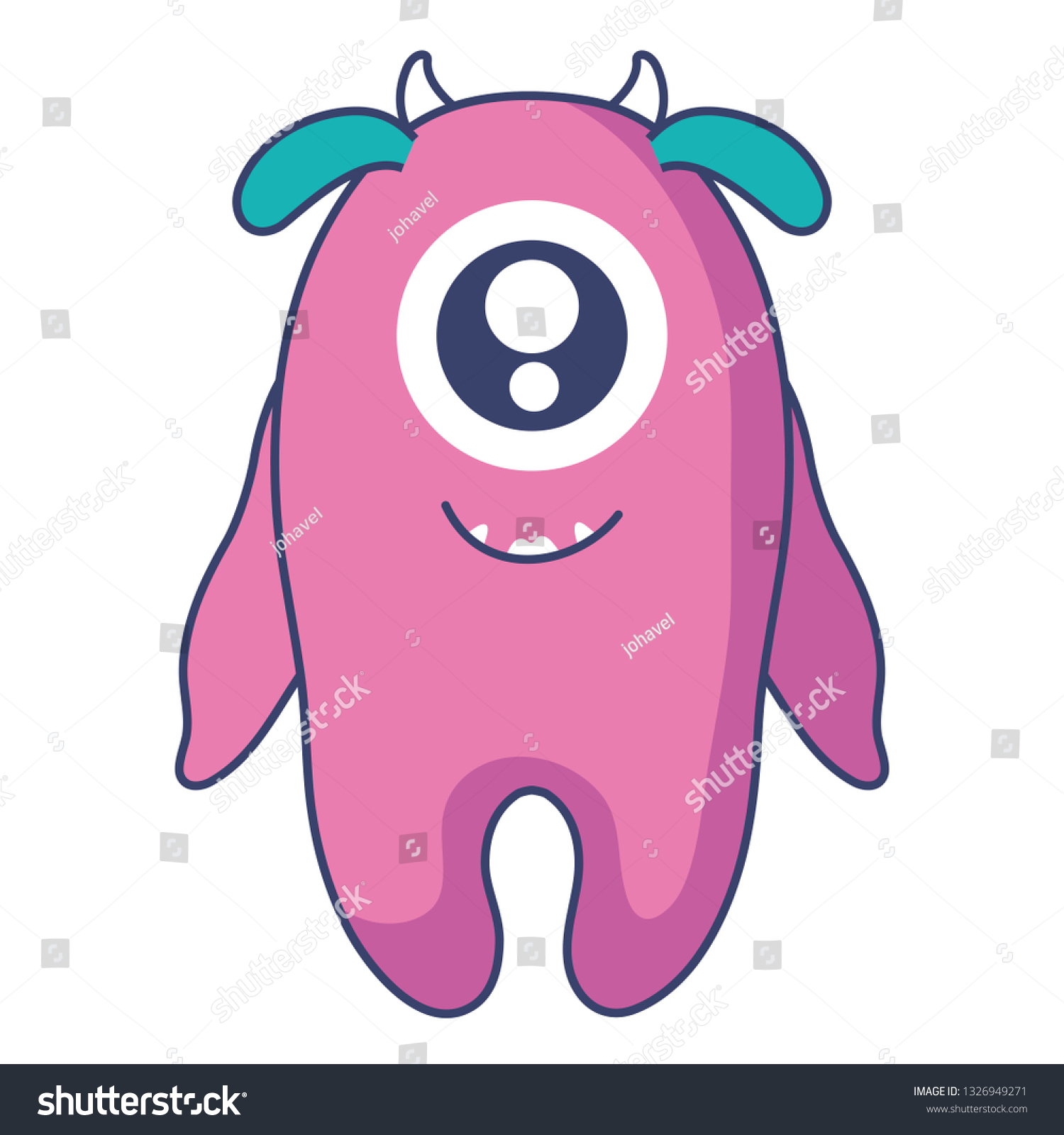 Monster One Eye Comic Character Stock Vector Royalty Free 1326949271