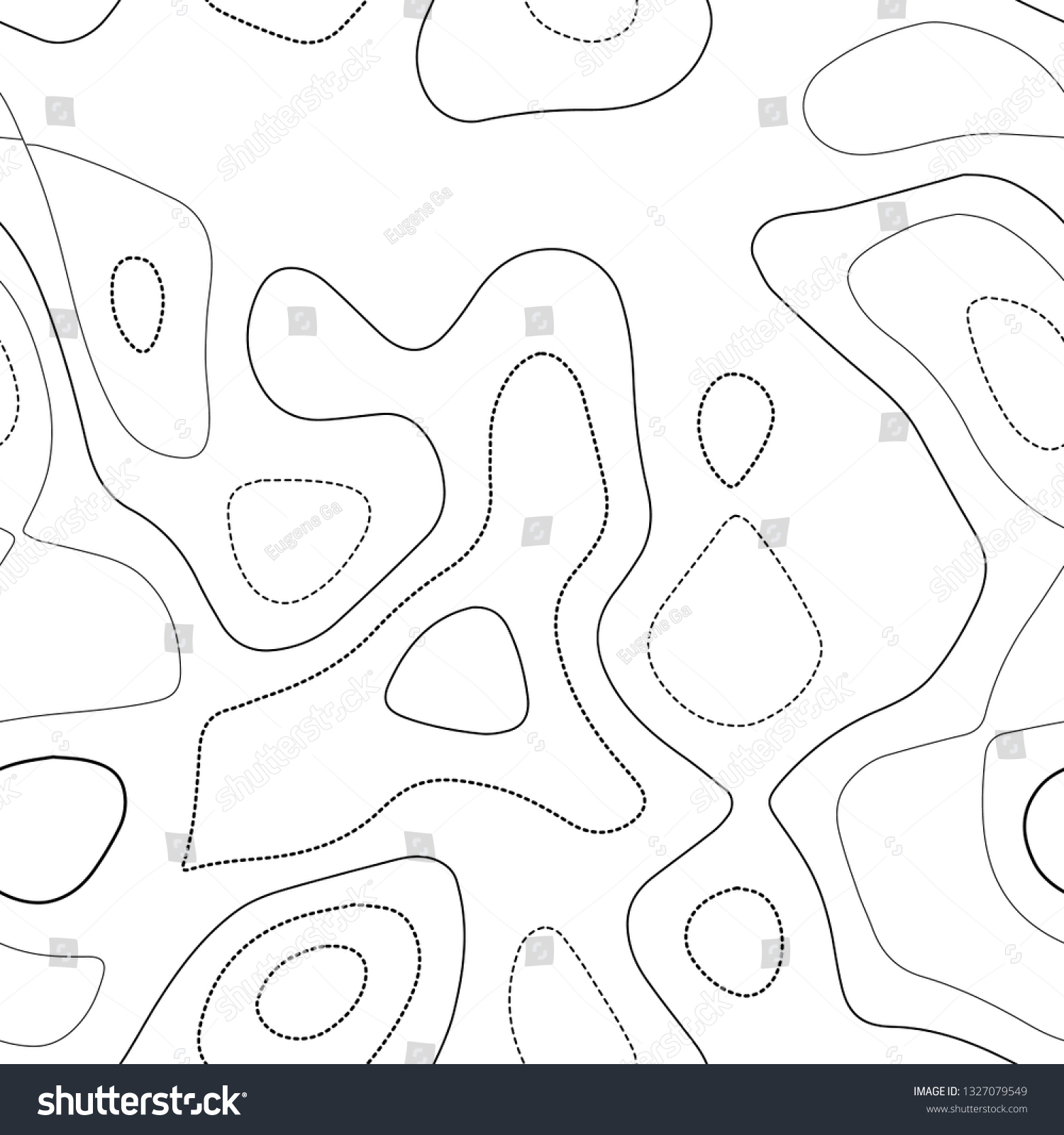 Topographic Map Lines Black White Seamless Stock Vector (Royalty Free ...