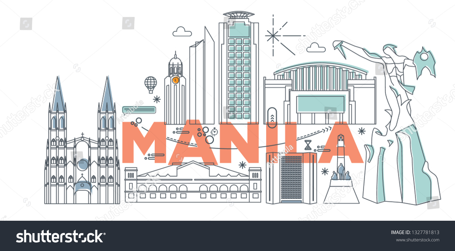 Typography Word Manila Branding Technology Concept Stock Vector Royalty Free