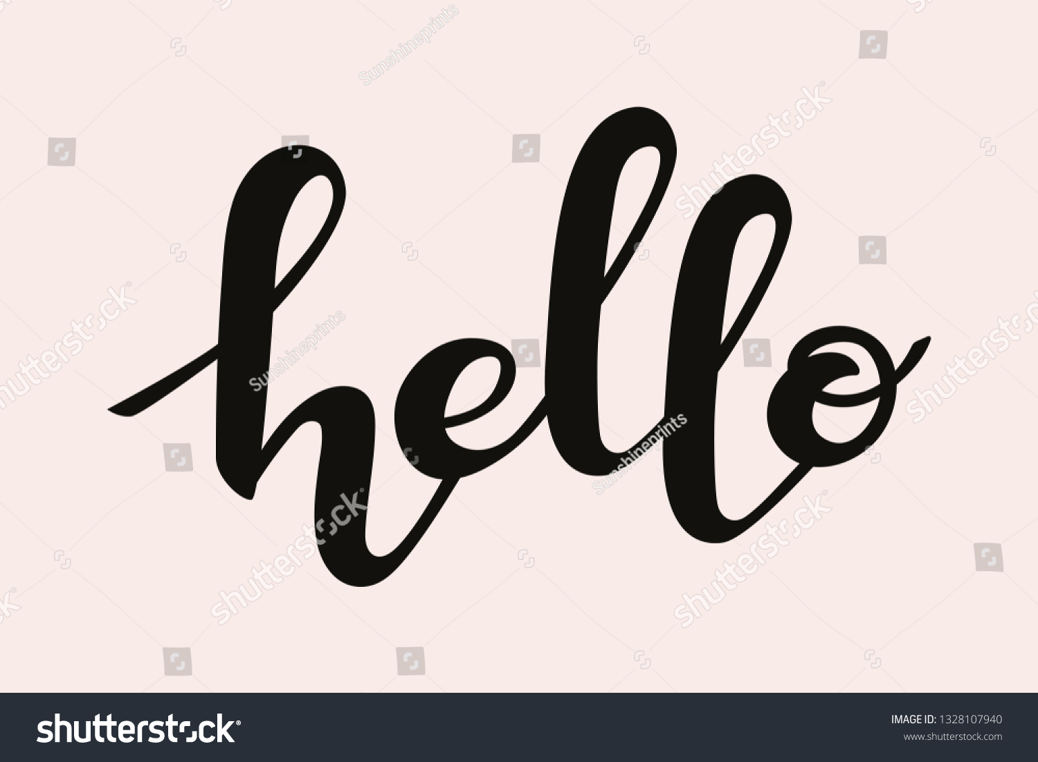 Hand Written Vector Hello Text Cute Stock Vector (Royalty Free ...