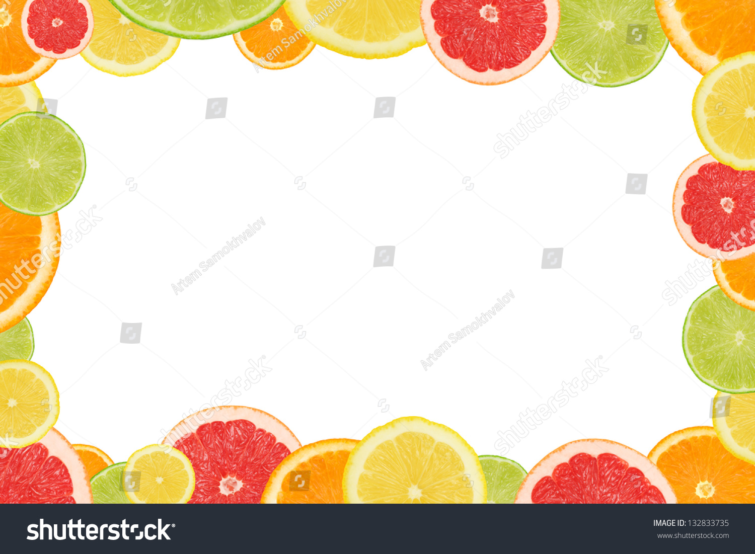 Natural Frame Made Different Citrus Fruits Stock Photo 132833735 ...