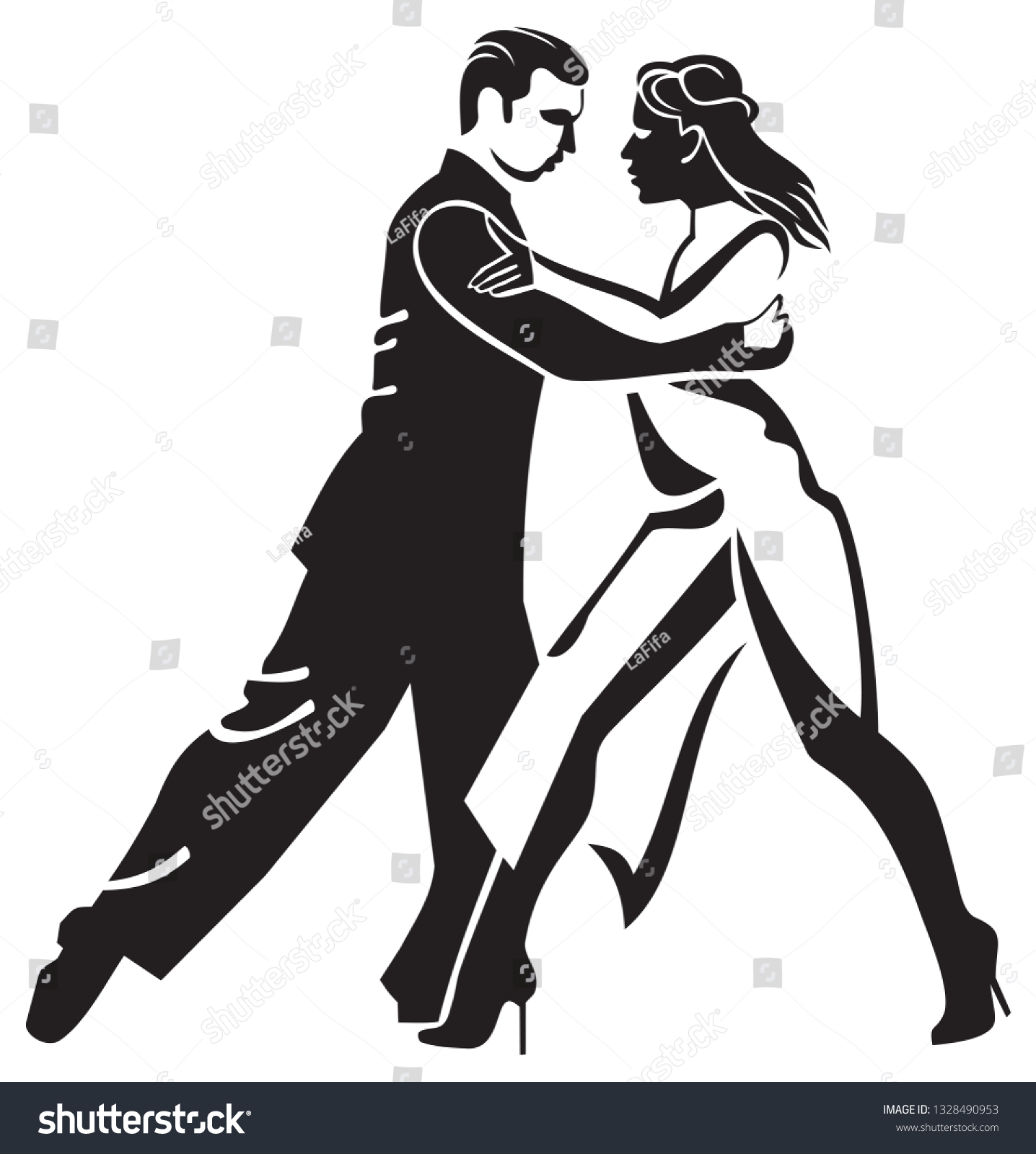 Stylised Image Tango Dancers Woman Silhouettes Stock Vector (Royalty ...