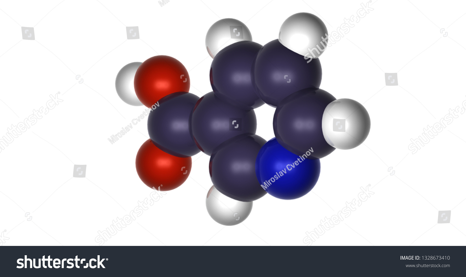 3d Chemical Structure Vitamin B3 Molecule Stock Illustration 1328673410 ...