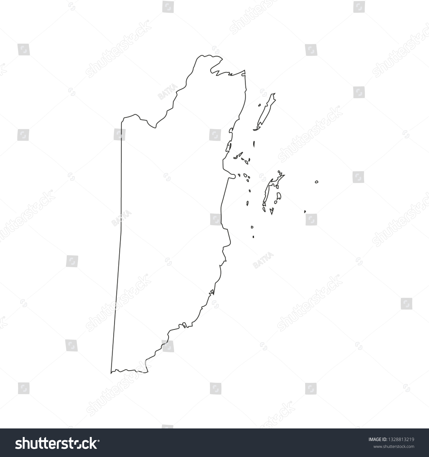 Belize Solid Black Outline Border Map Vector De Stock Libre De   Stock Vector Belize Solid Black Outline Border Map Of Country Area Simple Flat 1328813219 