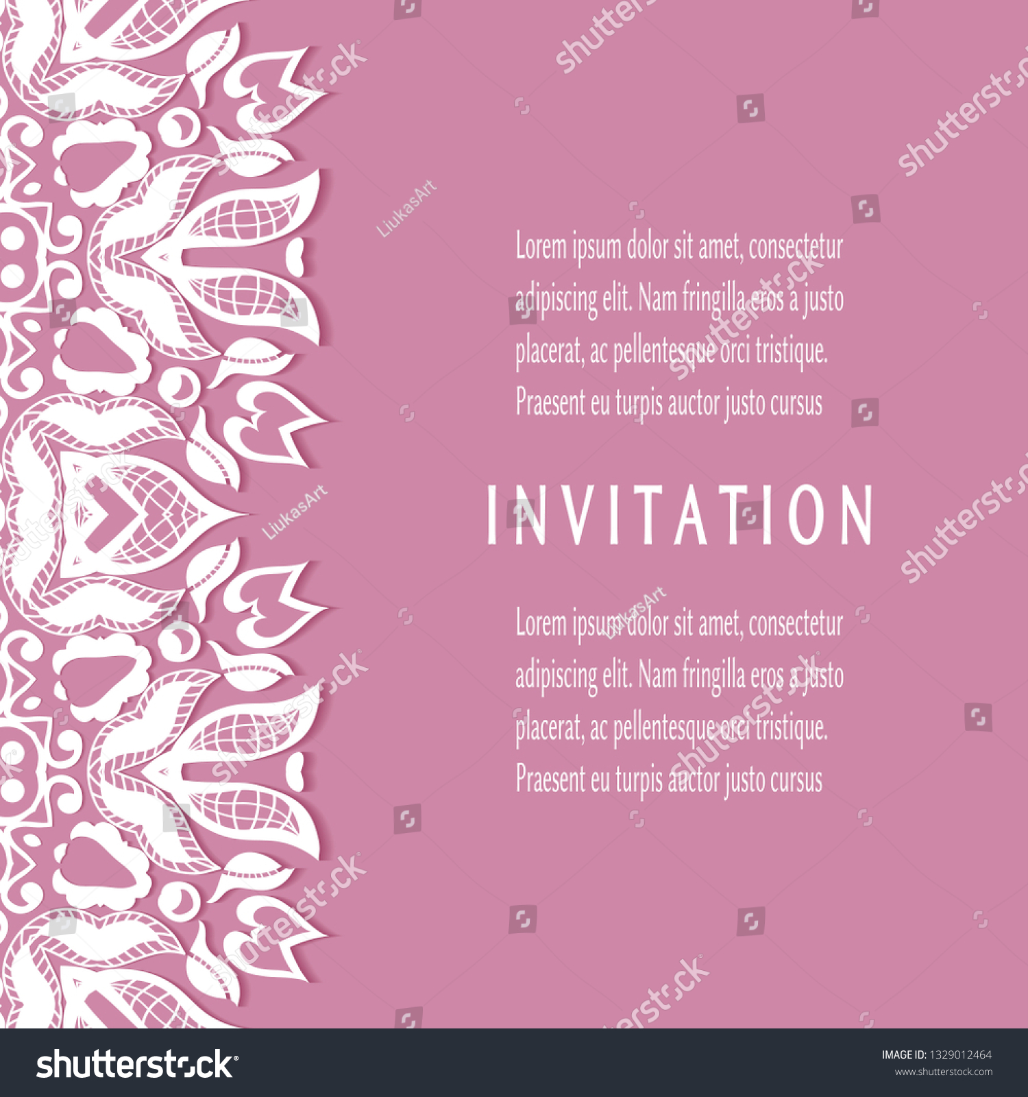 Invitation Card Template Frame Border Doodle Vector De Stock Libre De