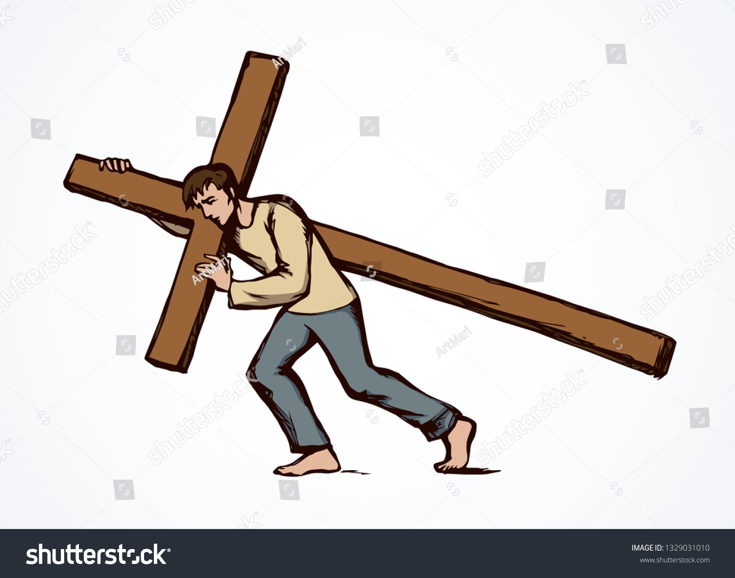 Antique Biblical Lord Savior Crucif Suffer Stock Vector (Royalty Free ...