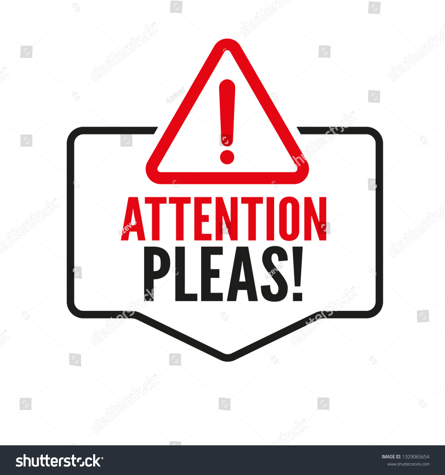 Attention Please Important Message Badge Banner Stock Vector (Royalty ...