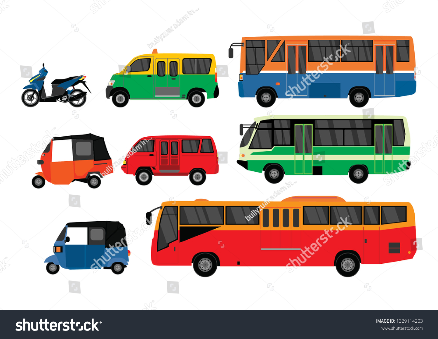 several-types-public-transportation-collection-stock-vector-royalty