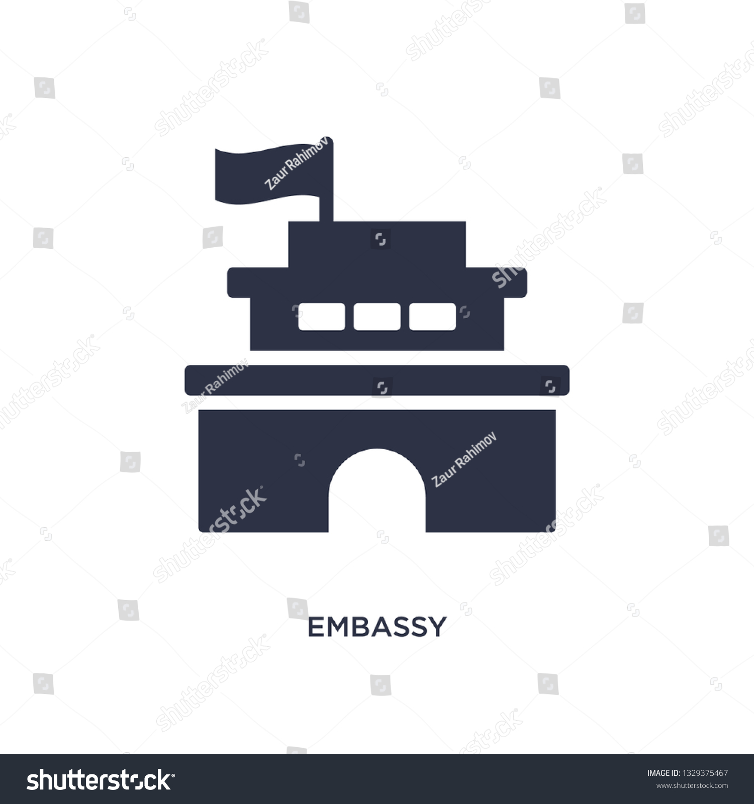 Embassy Icon Simple Element Illustration Buildings Stock Vector ...