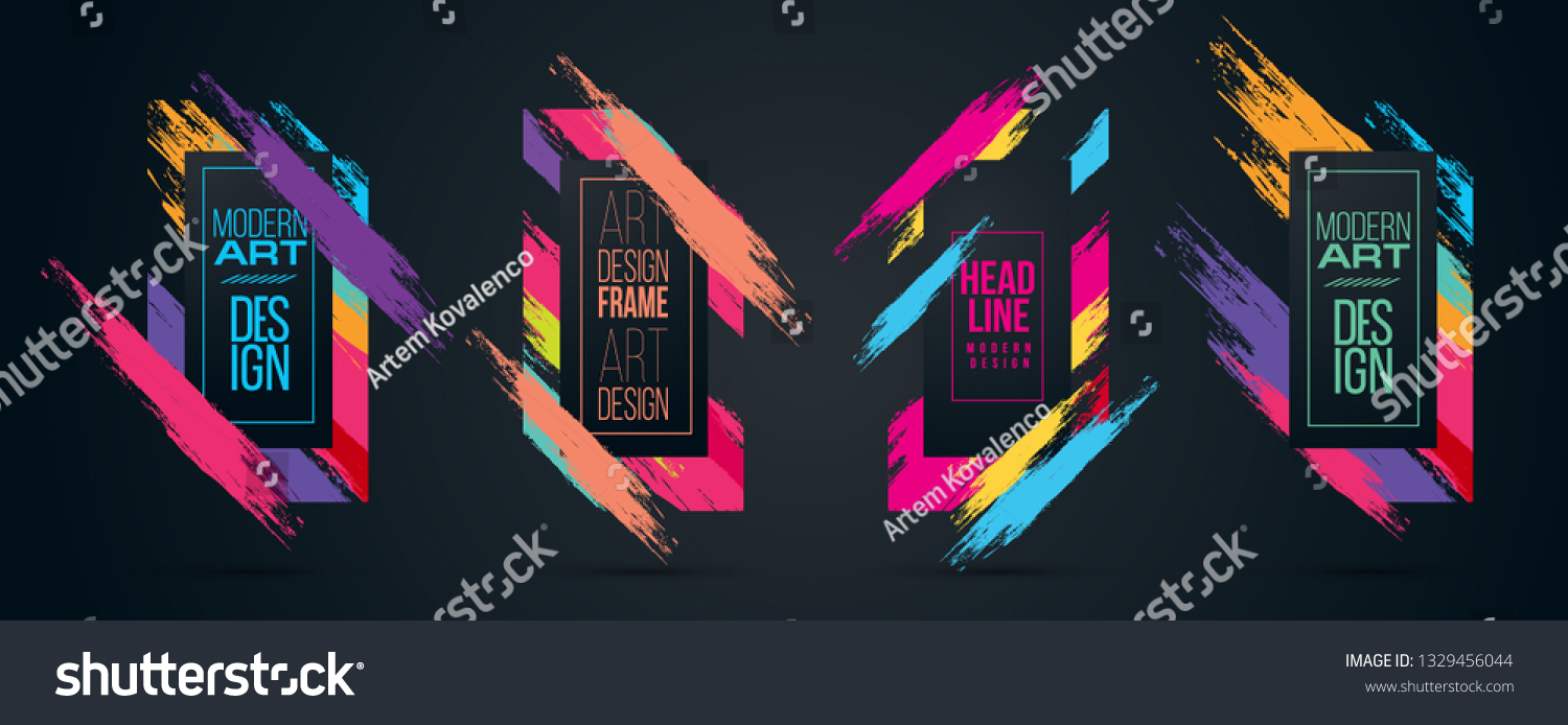 Vector Frame Text Modern Art Graphics Stock Vector (Royalty Free ...