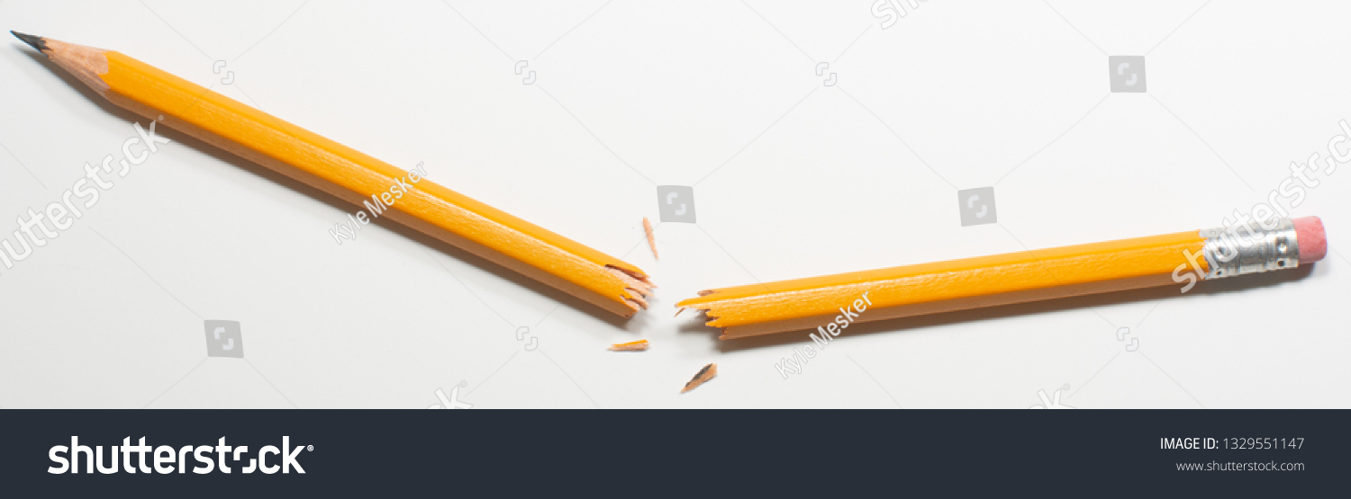 Broken Pencil Lying Obtuse Angle On Stock Photo 1329551147 | Shutterstock