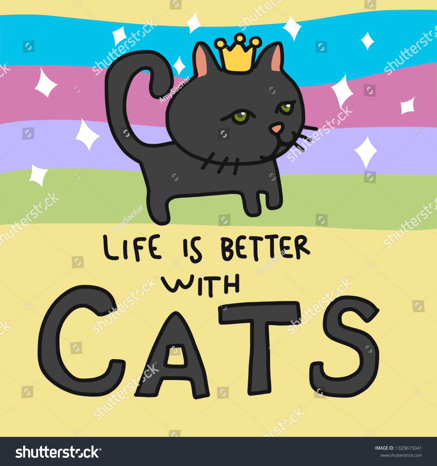 Life Better Cats Cartoon Vector Illustration Stock Vector (Royalty Free ...