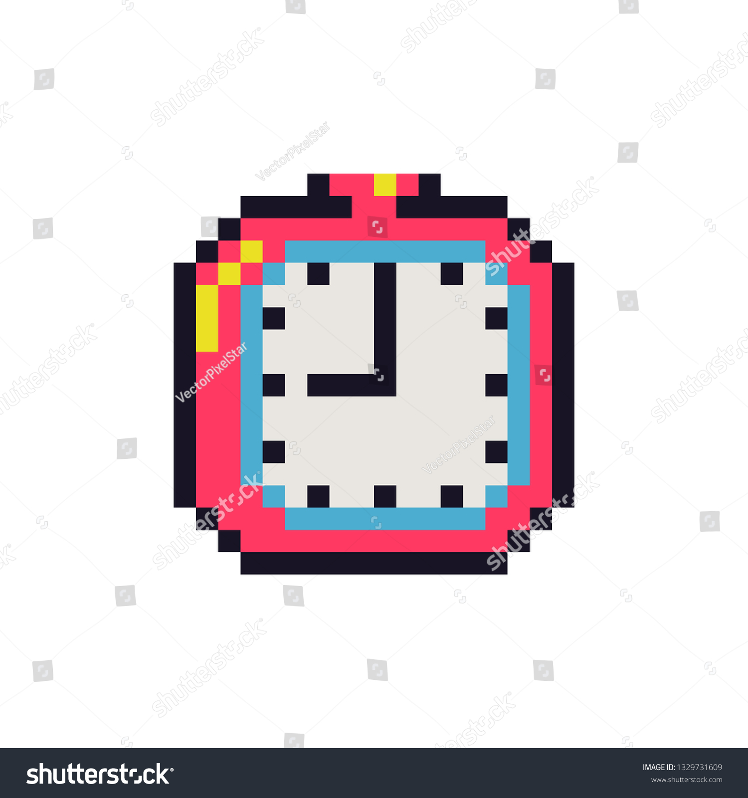 pixel art alarm clock