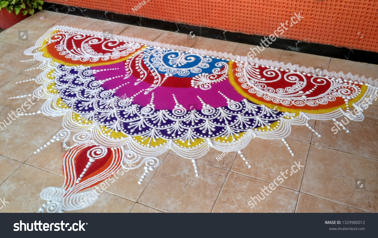 Easy rangoli design for stairs