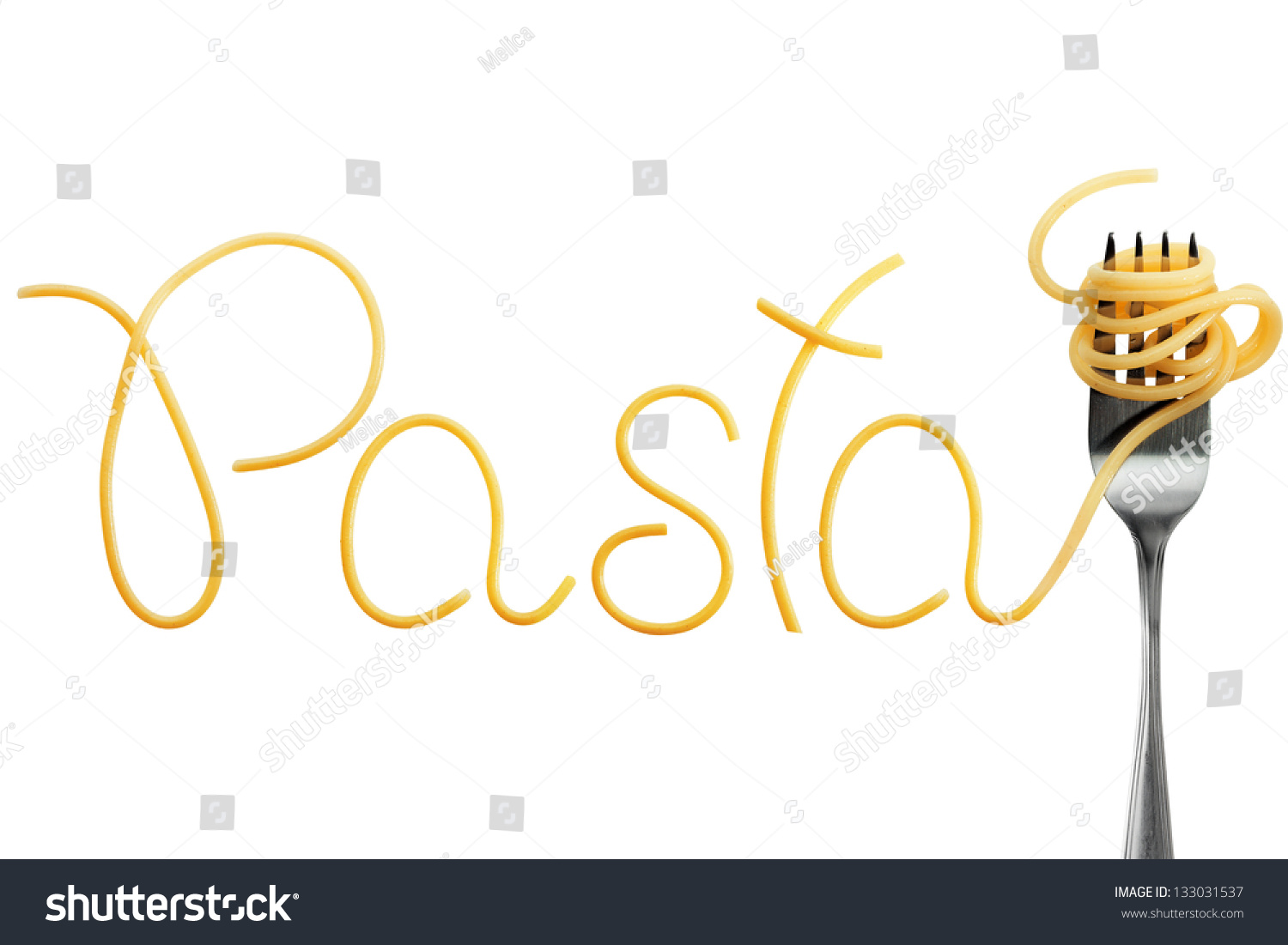 Word Pasta Made Cooked Spaghetti Fork Stock Photo 133031537 | Shutterstock